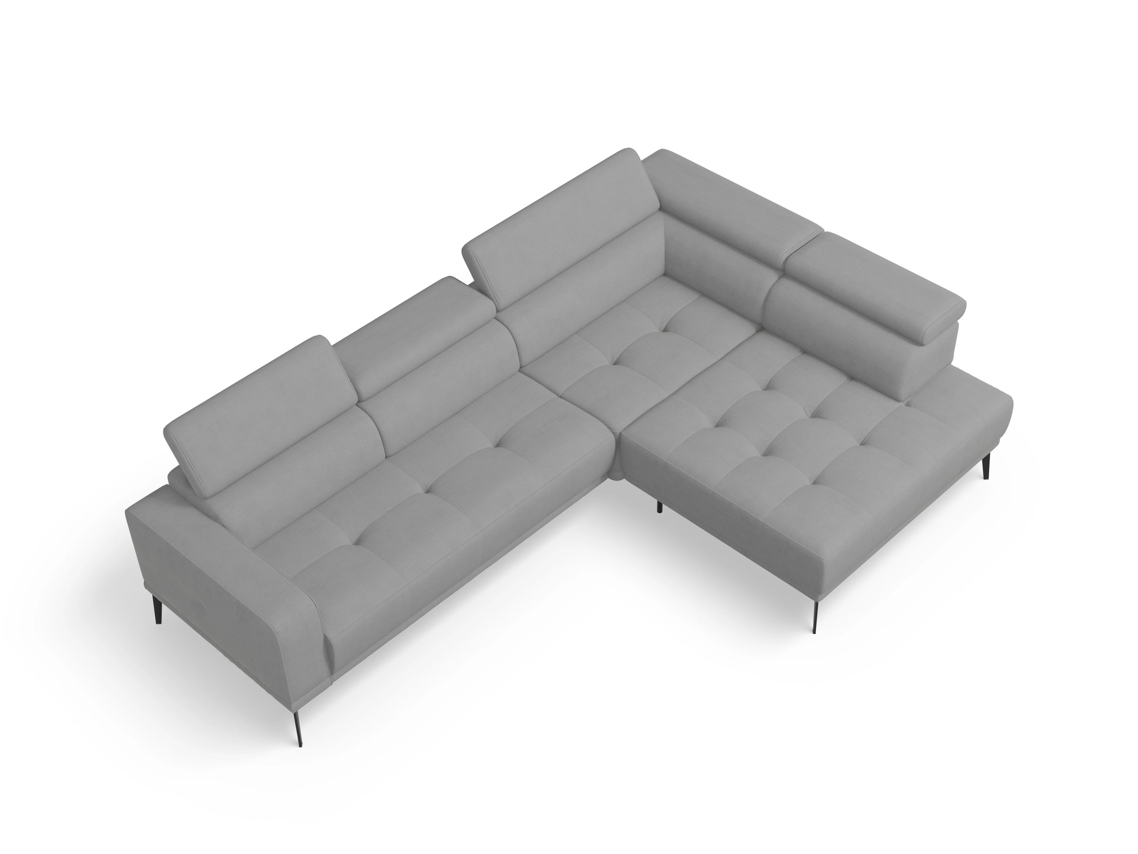 Ansicht des Produktes Marco Ecksofa rechts Abschluss offen in Stoff Grau