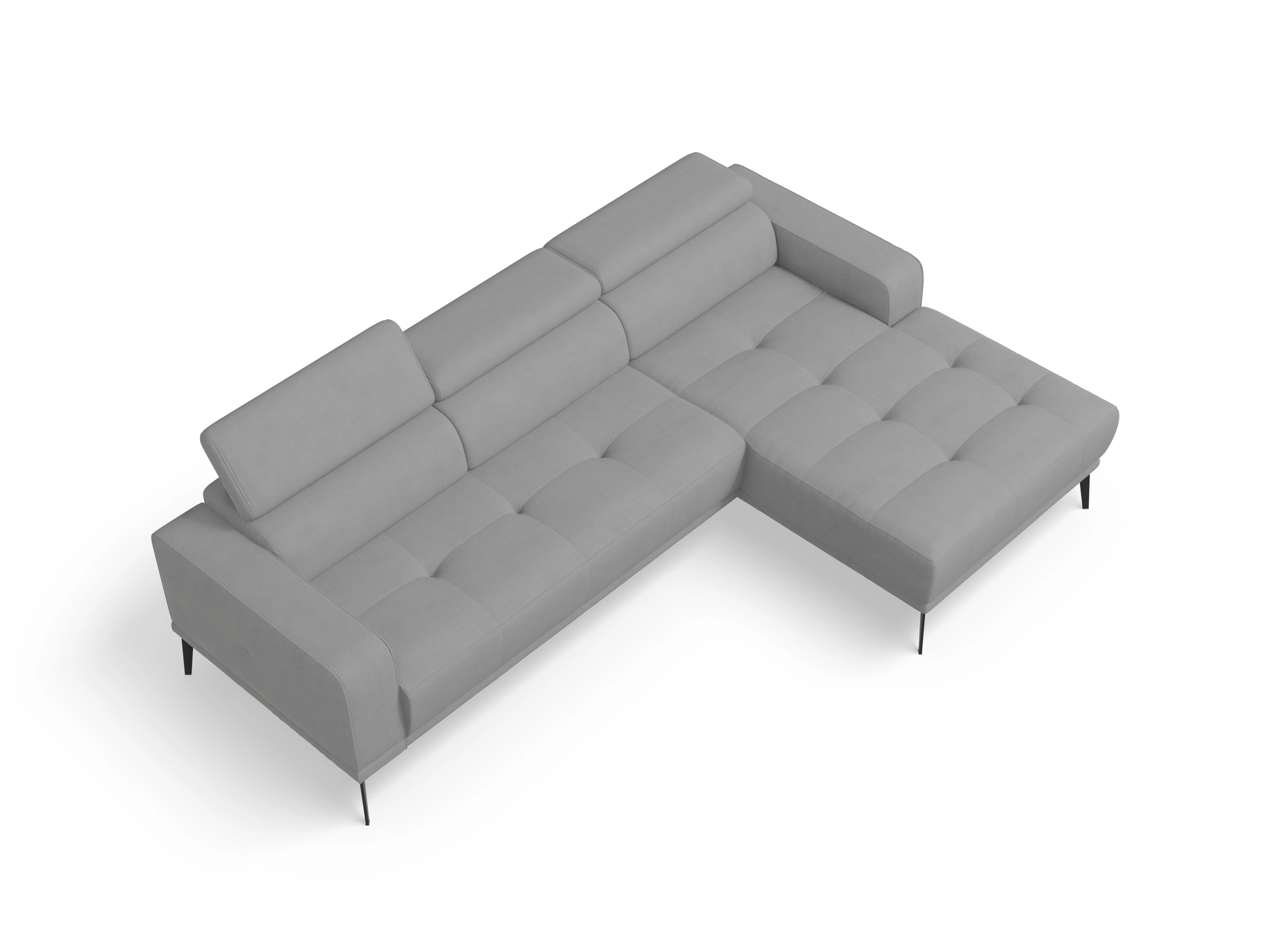 Ansicht des Produktes Marco Ecksofa rechts Abschluss offen in Stoff Grau
