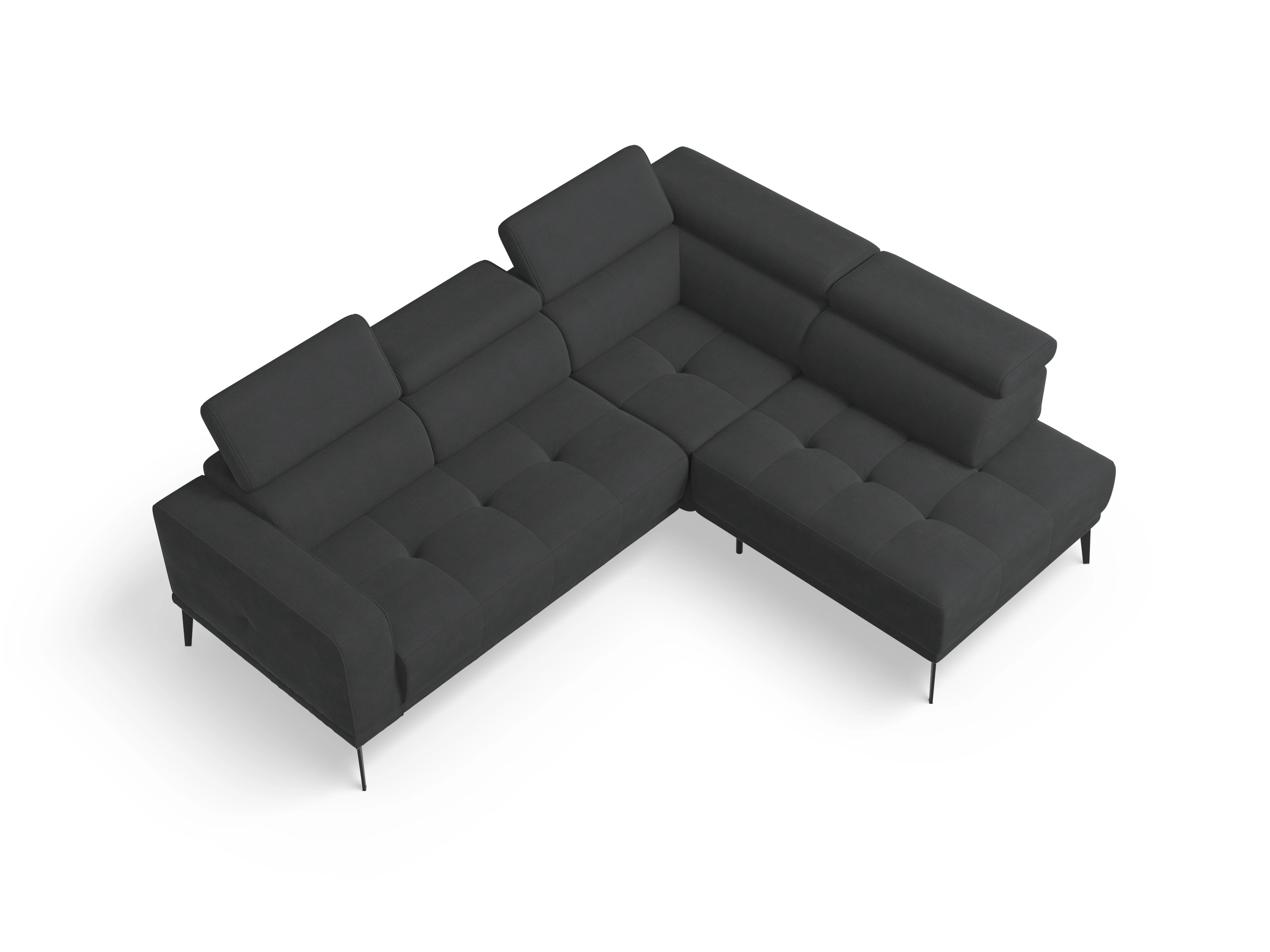 Ansicht des Produktes Marco Ecksofa rechts Abschluss offen in Stoff Schwarz