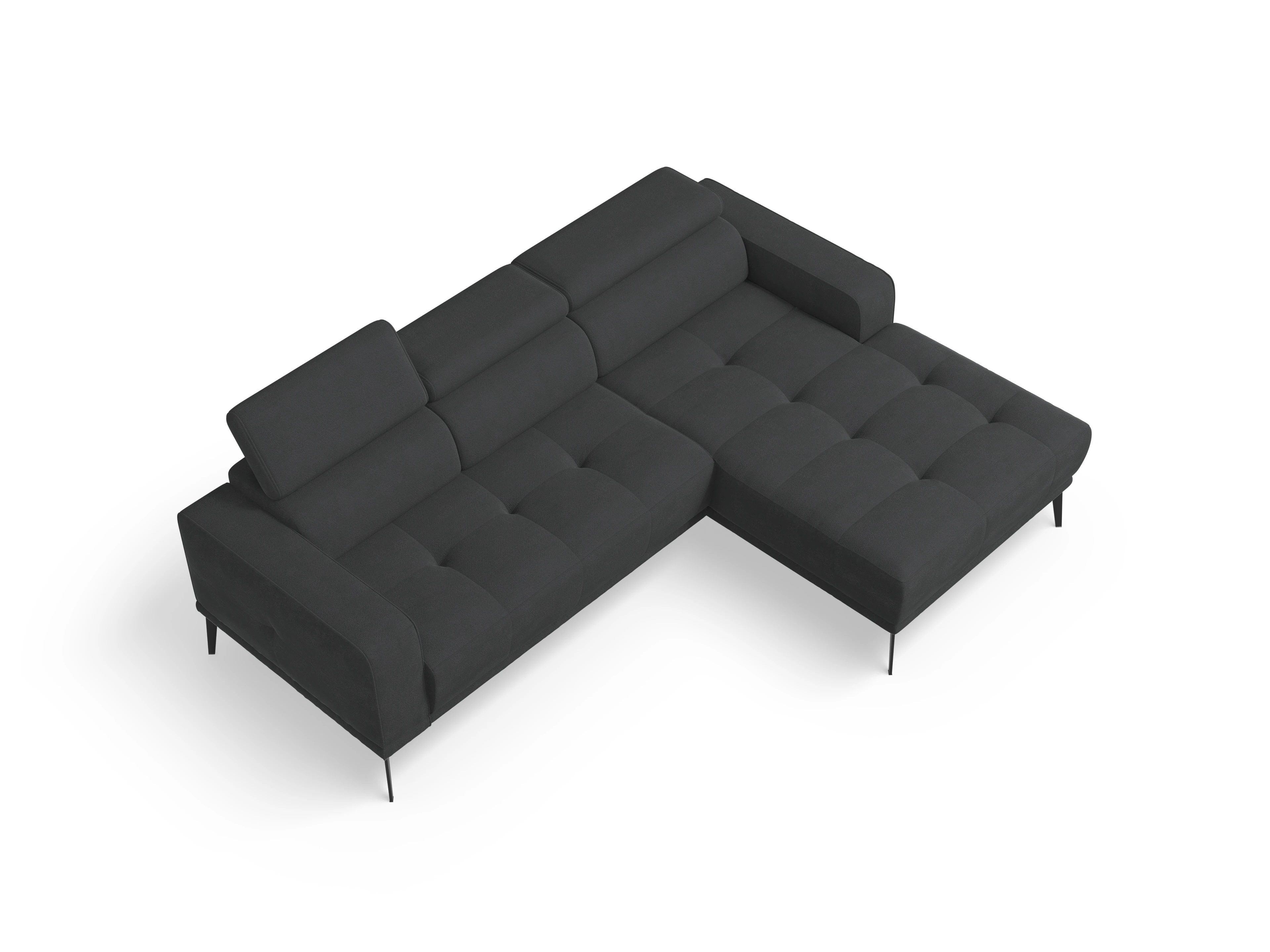 Ansicht des Produktes Marco Ecksofa rechts Abschluss offen in Stoff Schwarz