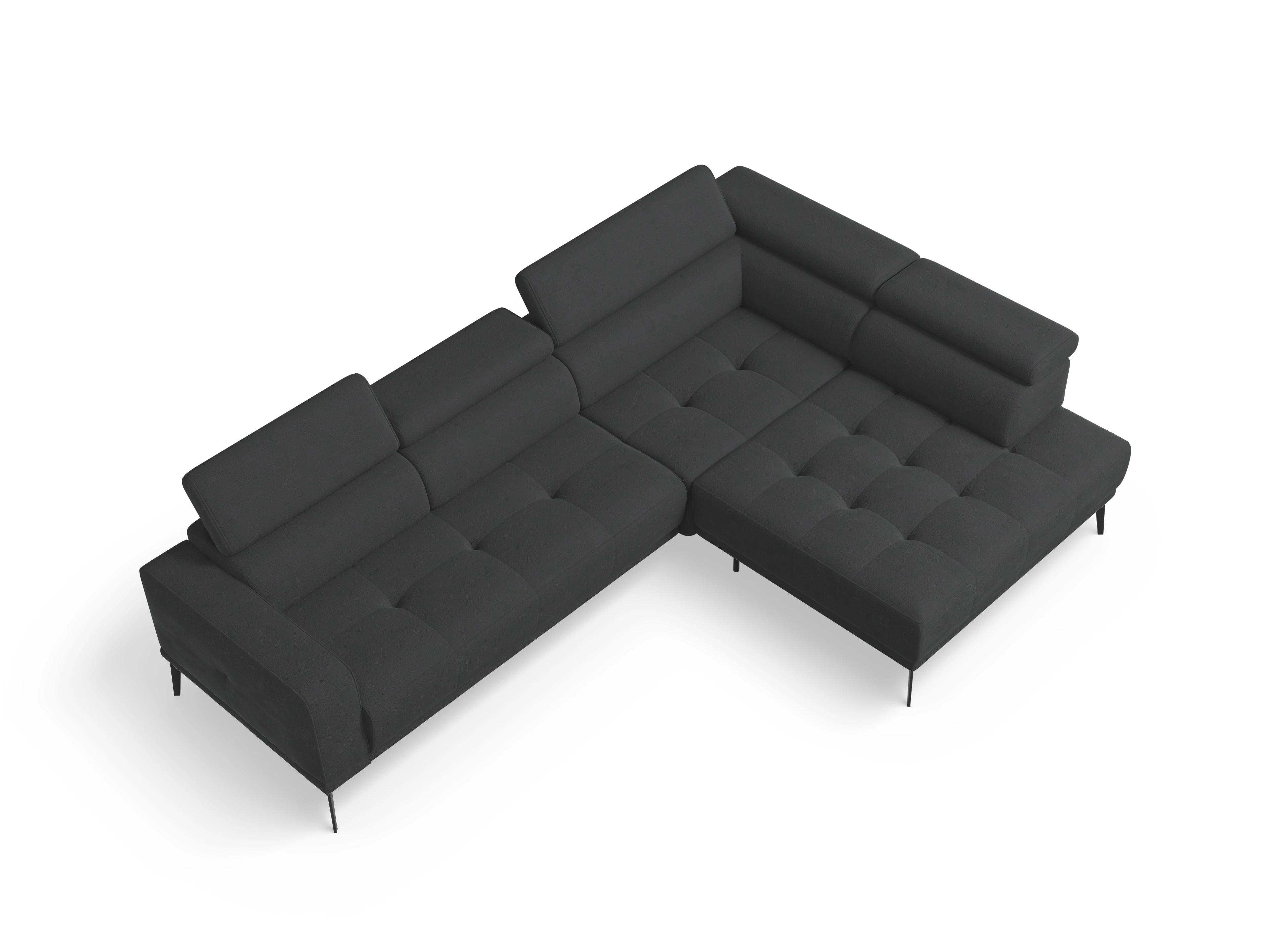 Ansicht des Produktes Marco Ecksofa rechts Abschluss offen in Stoff Schwarz