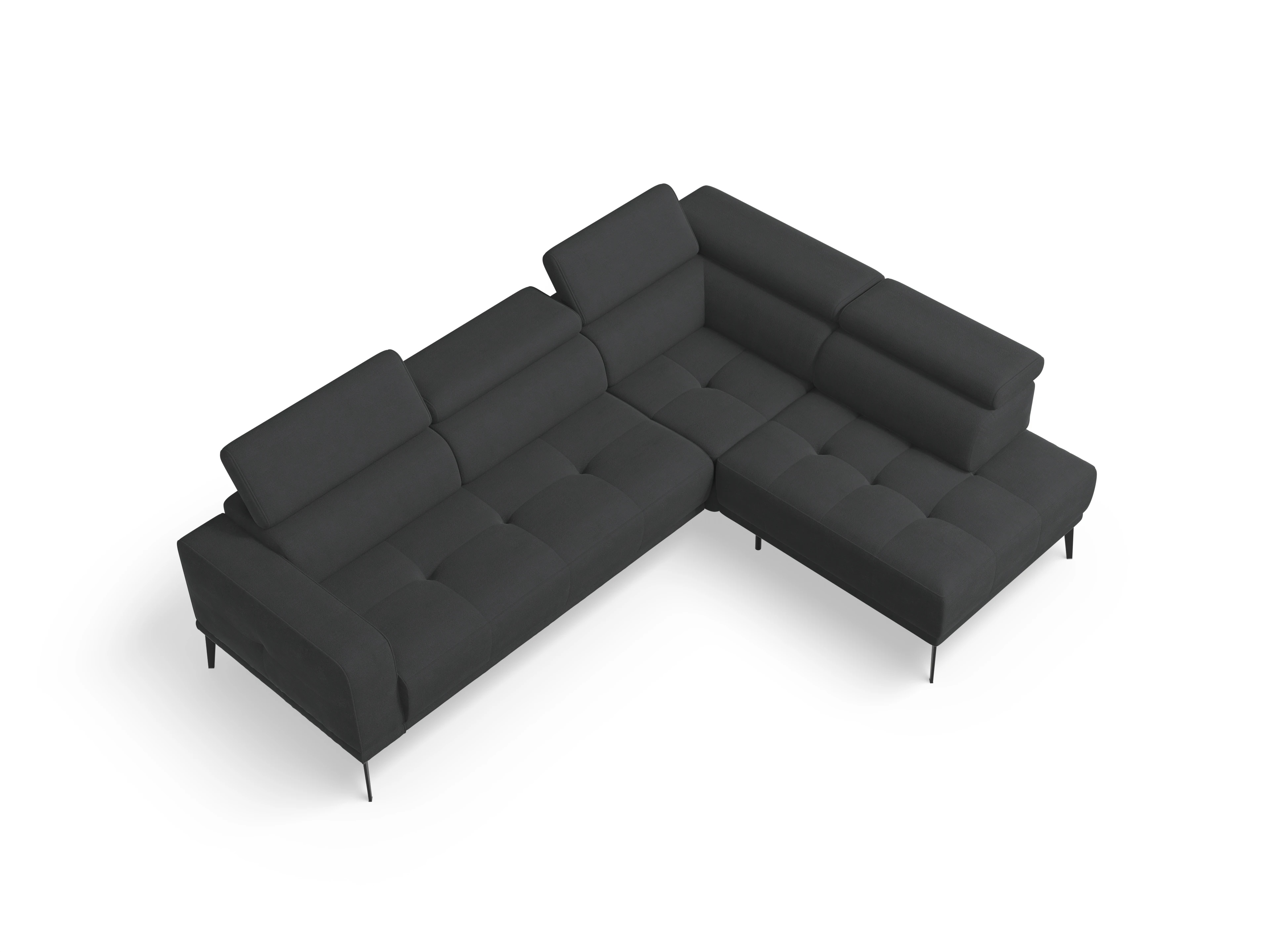 Ansicht des Produktes Marco Ecksofa rechts Abschluss offen in Stoff Schwarz