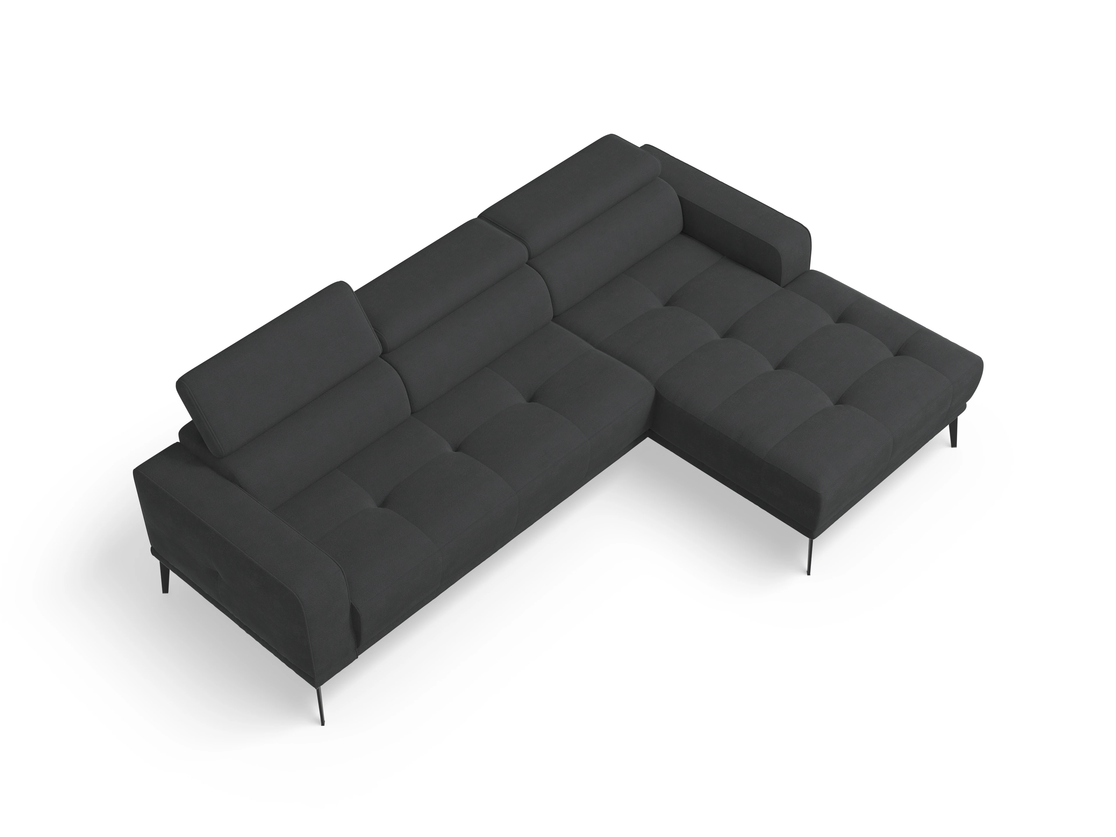 Ansicht des Produktes Marco Ecksofa rechts Abschluss offen in Stoff Schwarz