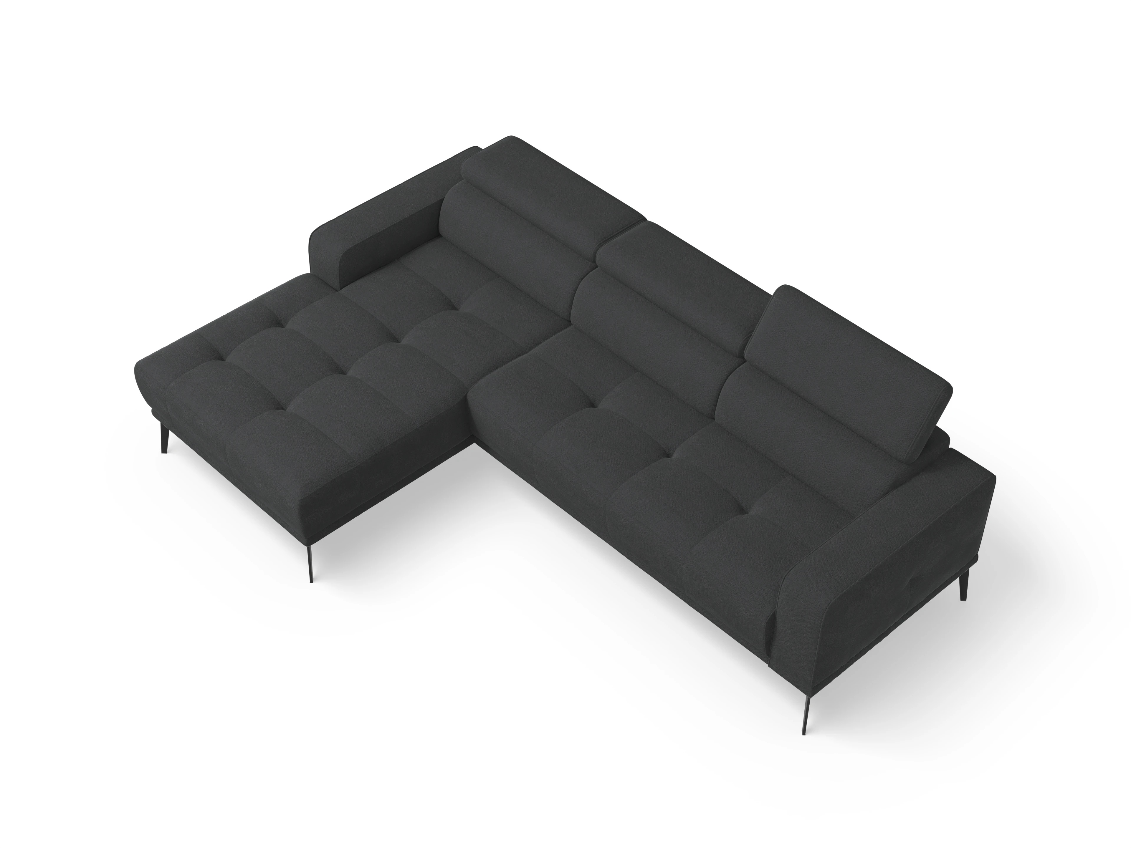Ansicht des Produktes Marco Ecksofa links Abschluss offen in Stoff Schwarz