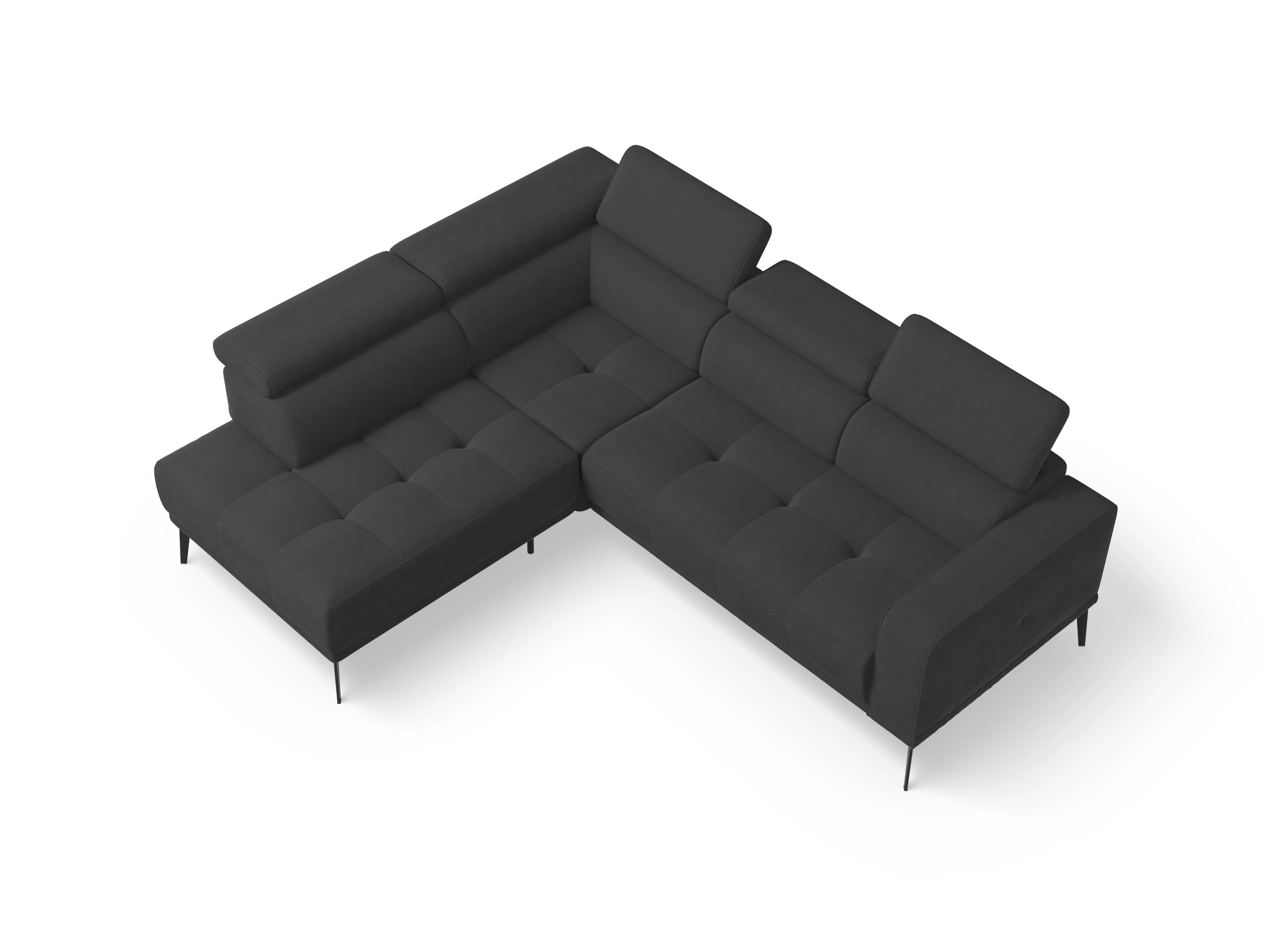 Ansicht des Produktes Marco Ecksofa links Abschluss offen in Stoff Schwarz