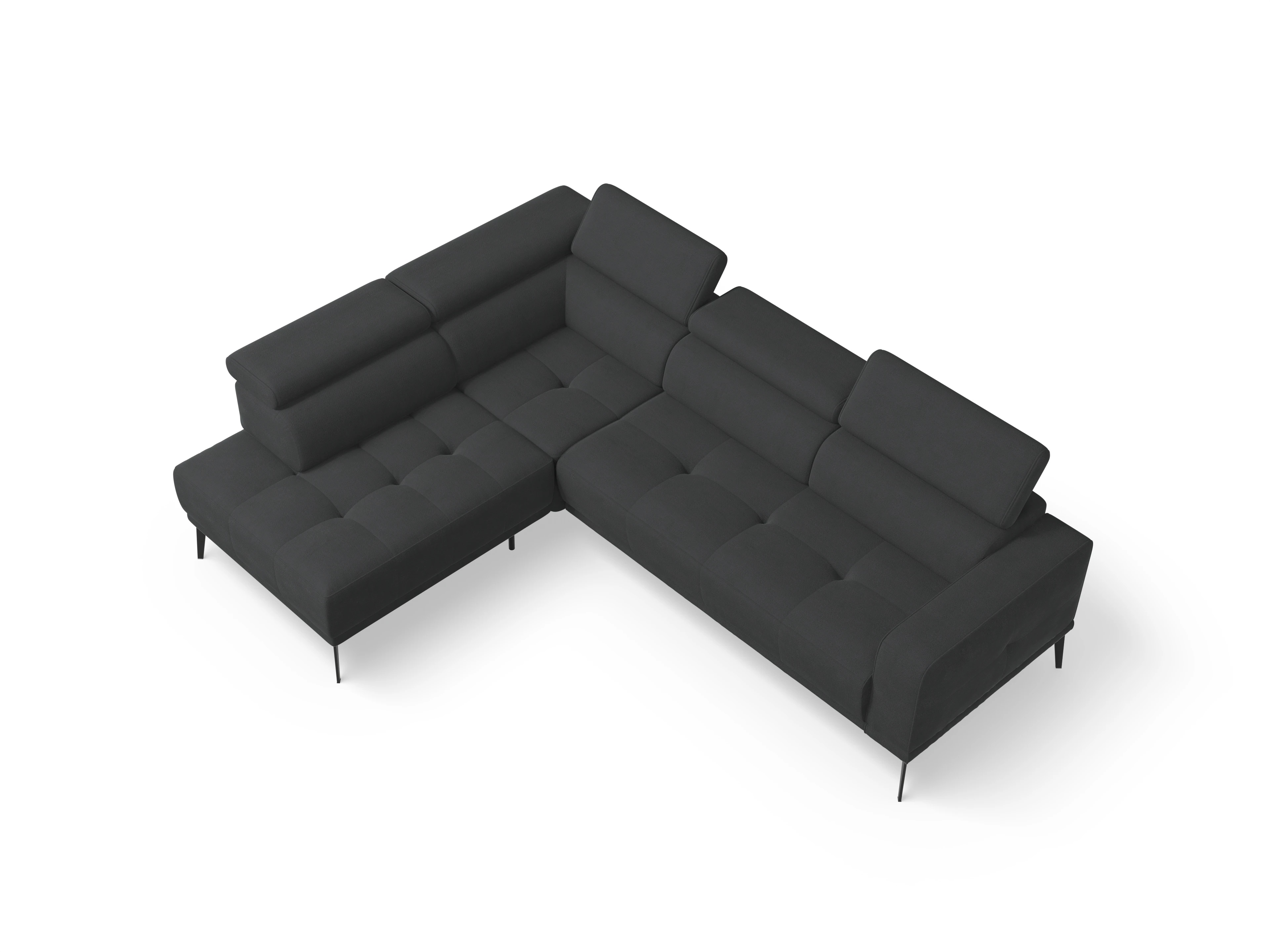 Ansicht des Produktes Marco Ecksofa links Abschluss offen in Stoff Schwarz