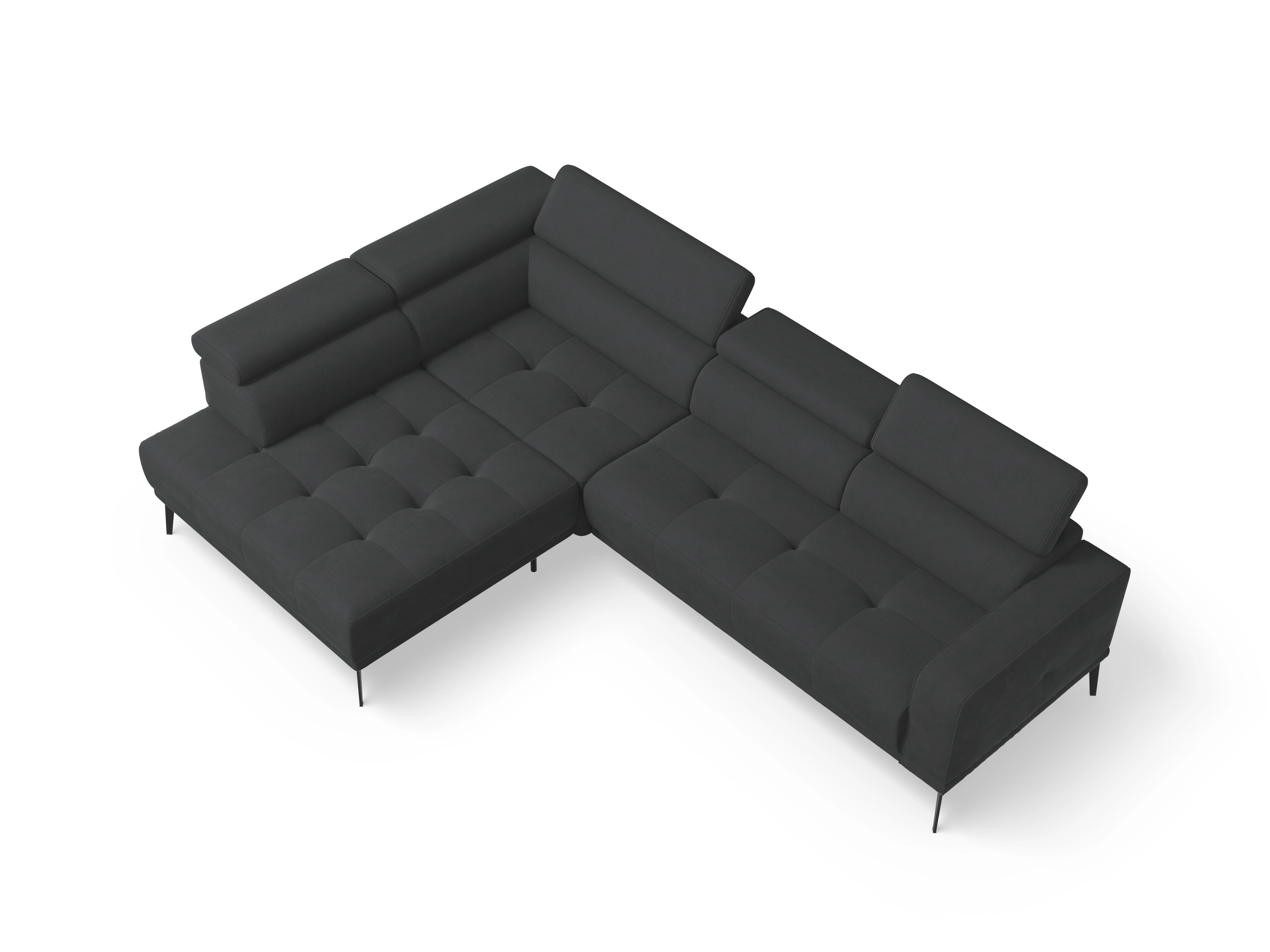 Ansicht des Produktes Marco Ecksofa links Abschluss offen in Stoff Schwarz