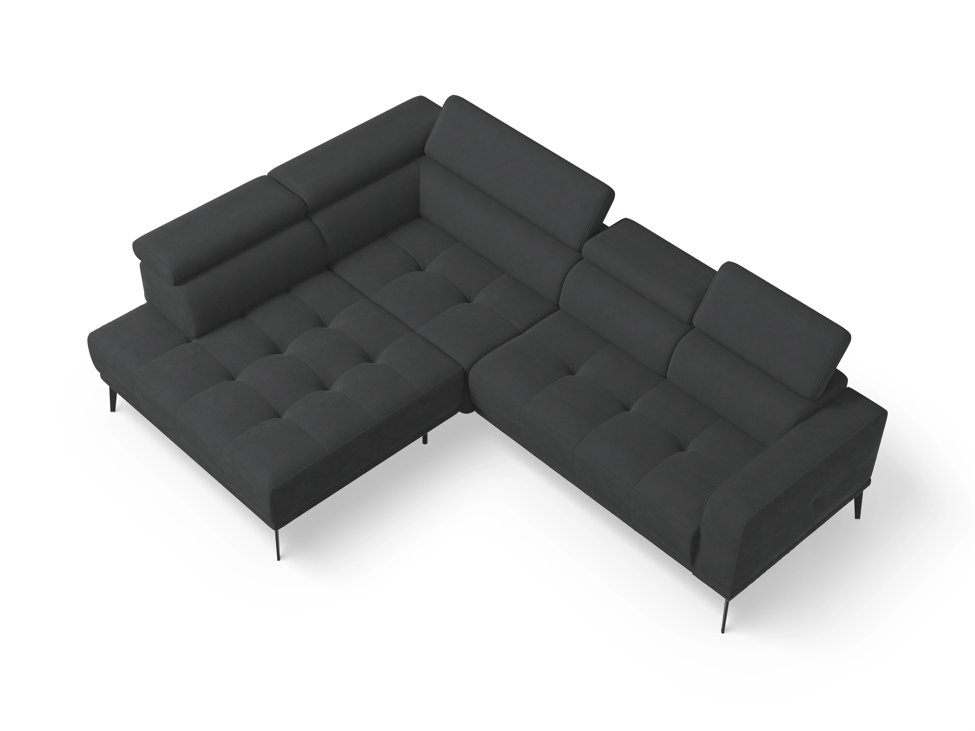 Ansicht des Produktes Marco Ecksofa links Abschluss offen in Stoff Schwarz