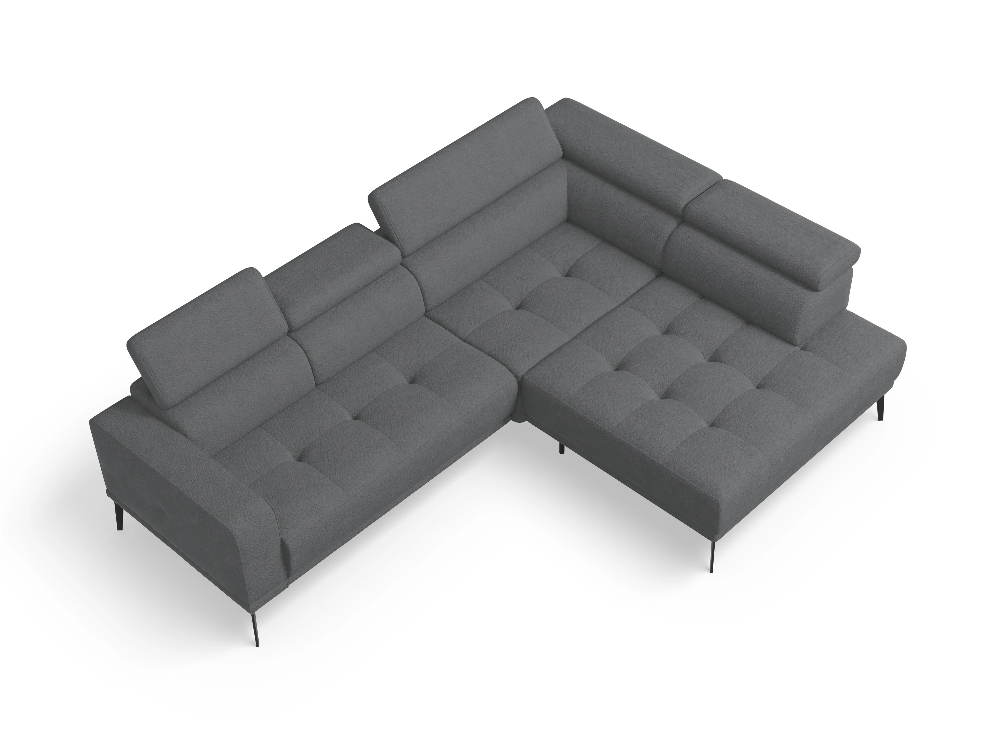Ansicht des Produktes Marco Ecksofa rechts Abschluss offen in Stoff Grau