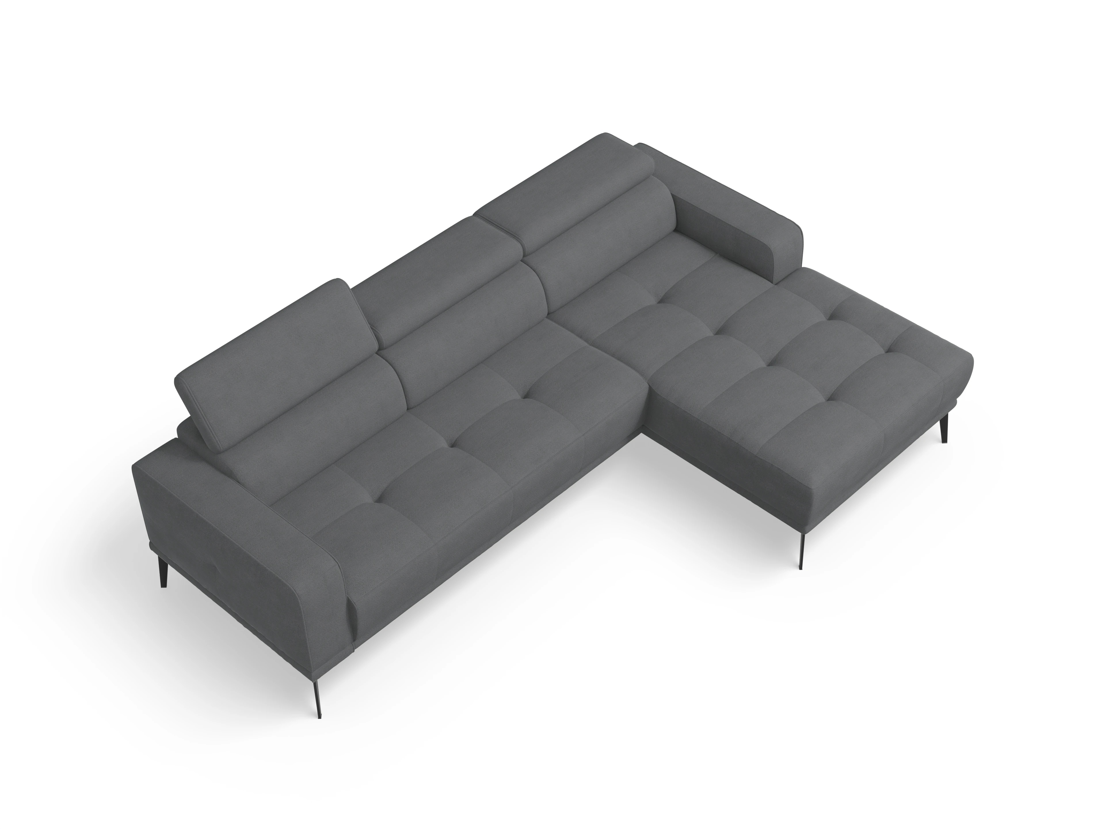 Ansicht des Produktes Marco Ecksofa rechts Abschluss offen in Stoff Grau
