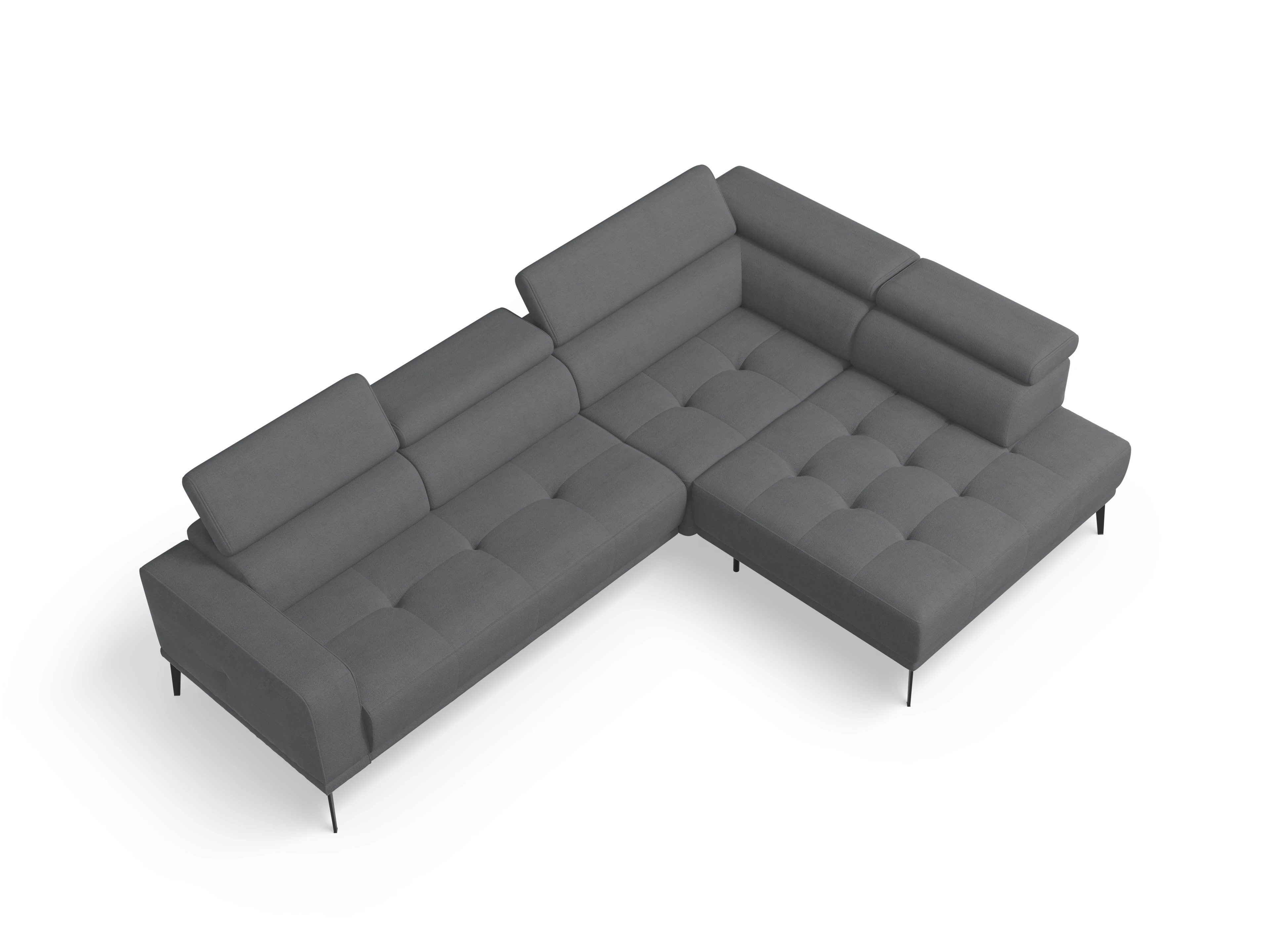 Ansicht des Produktes Marco Ecksofa rechts Abschluss offen in Stoff Grau