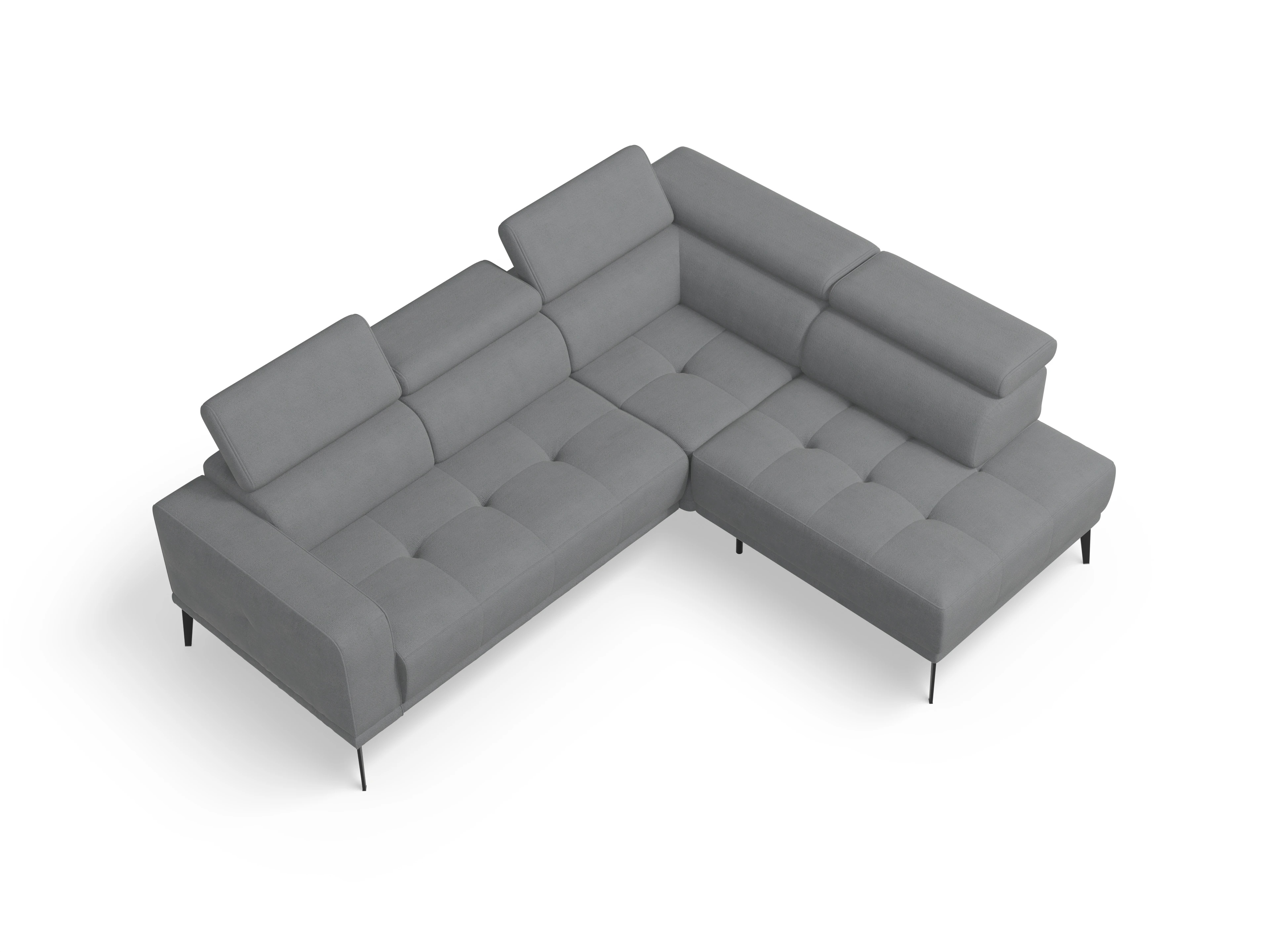 Ansicht des Produktes Marco Ecksofa rechts Abschluss offen in Stoff Grau