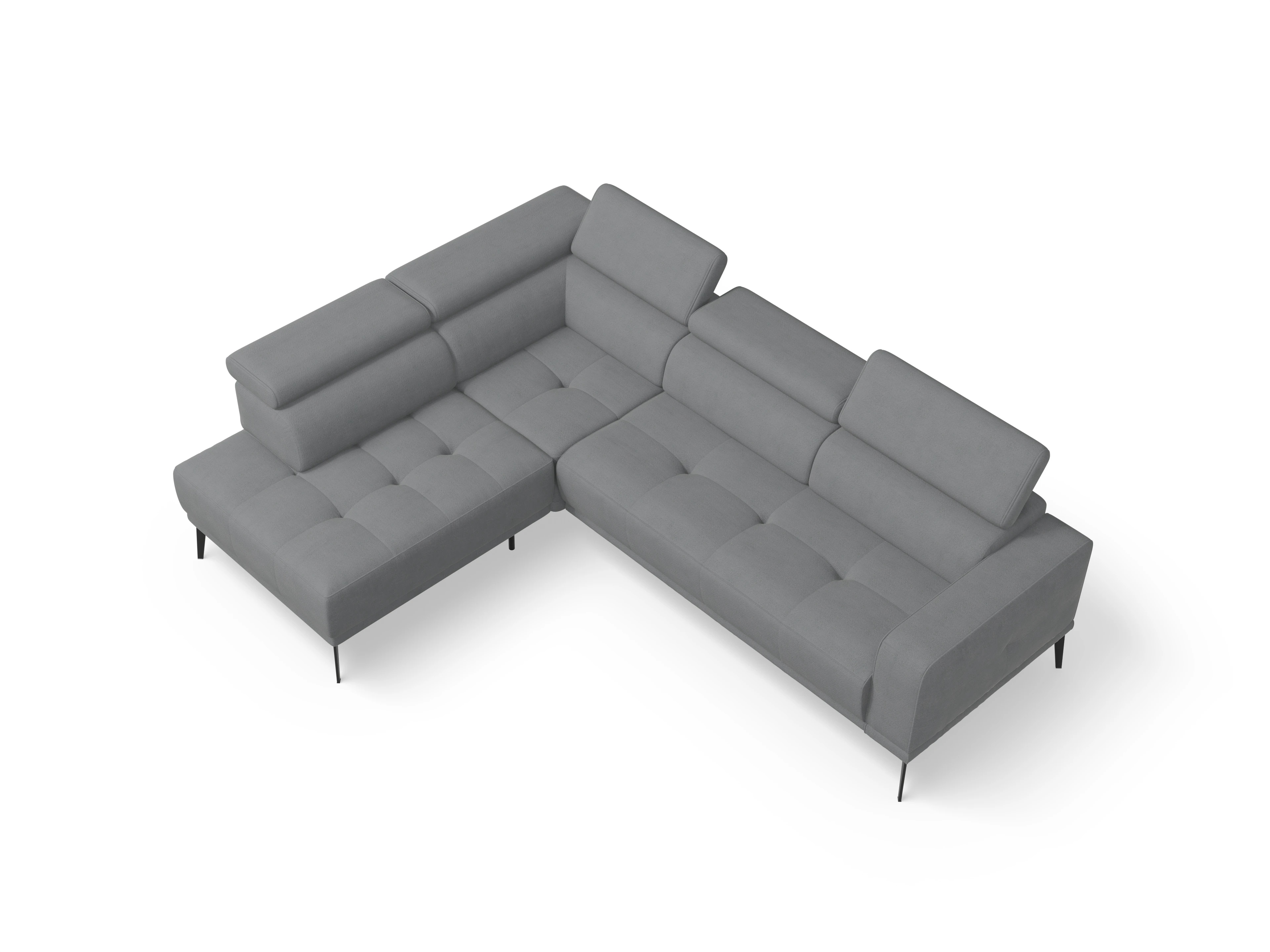 Ansicht des Produktes Marco Ecksofa links Abschluss offen in Stoff Grau