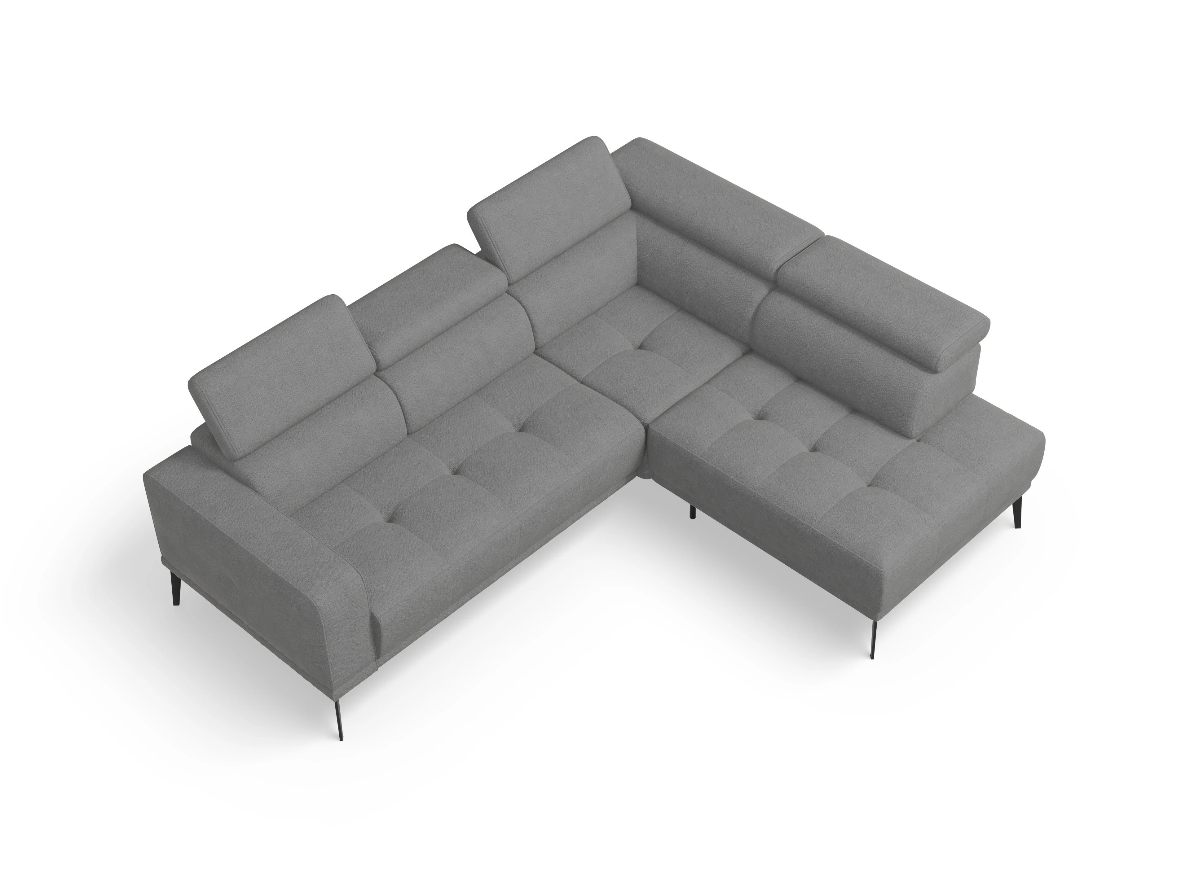 Ansicht des Produktes Marco Ecksofa rechts Abschluss offen in Stoff Grau