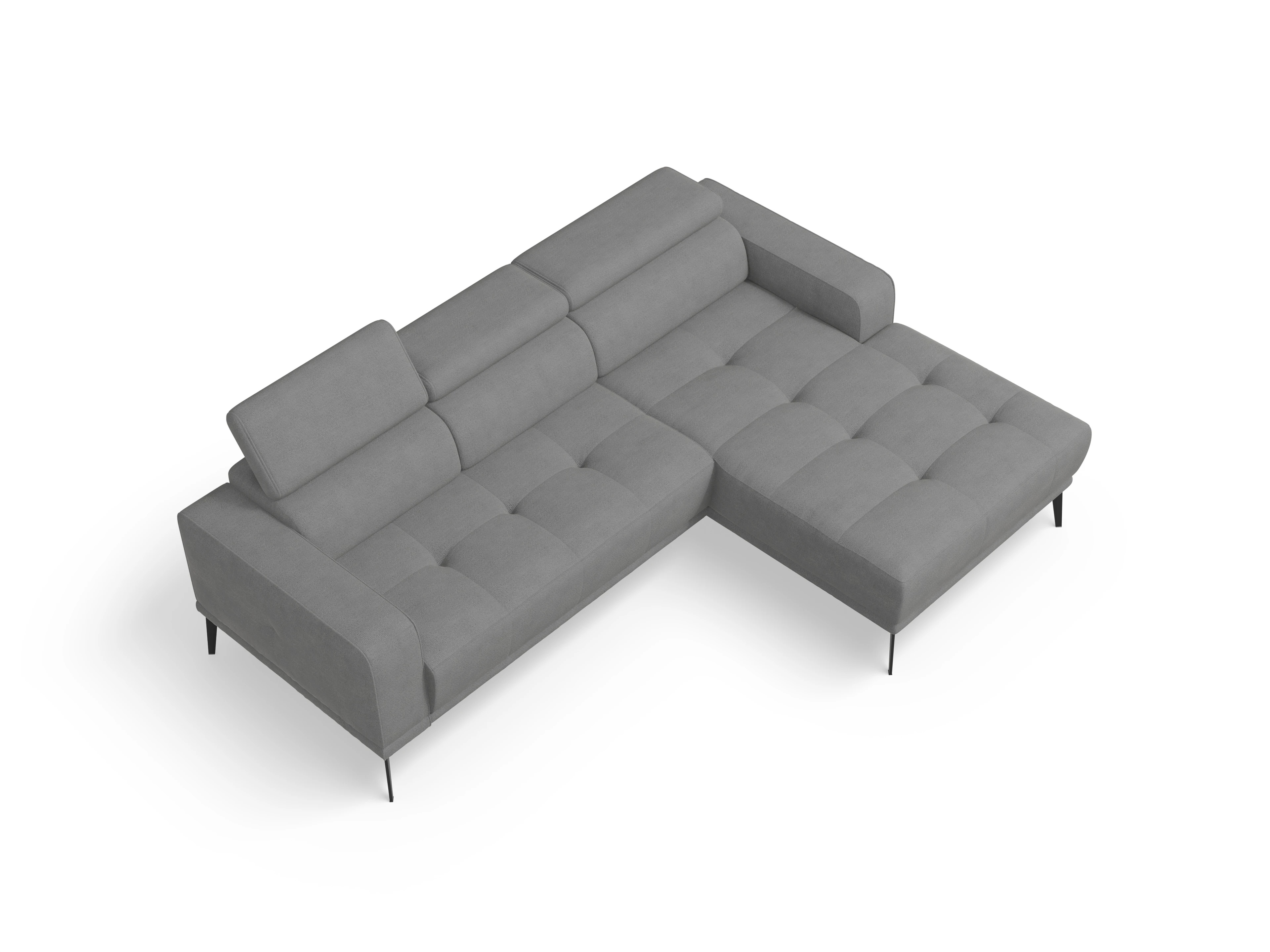 Marco LO Small R Ansicht des Produktes Marco Ecksofa rechts Abschluss offen in Stoff Grau