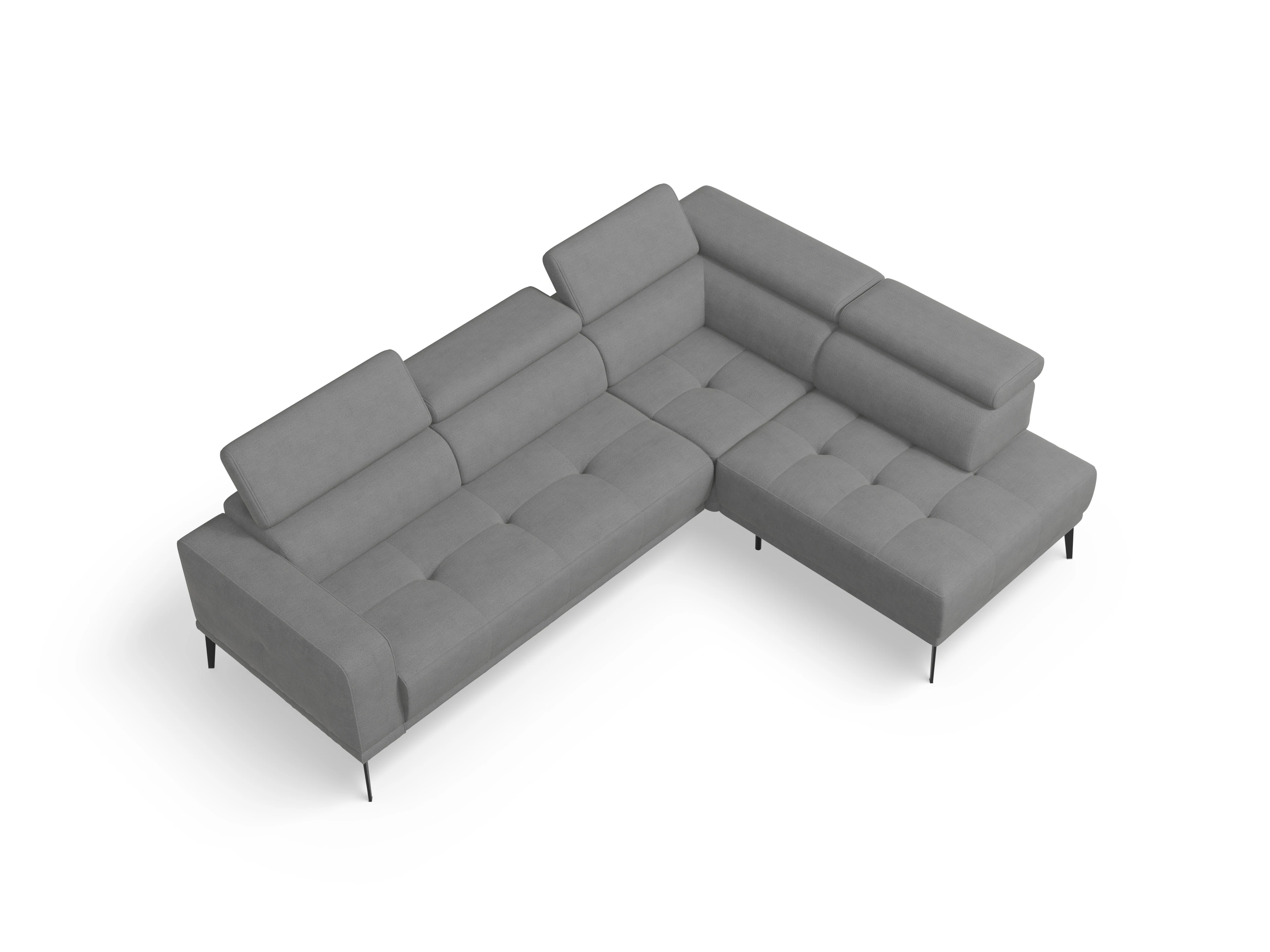 Ansicht des Produktes Marco Ecksofa rechts Abschluss offen in Stoff Grau