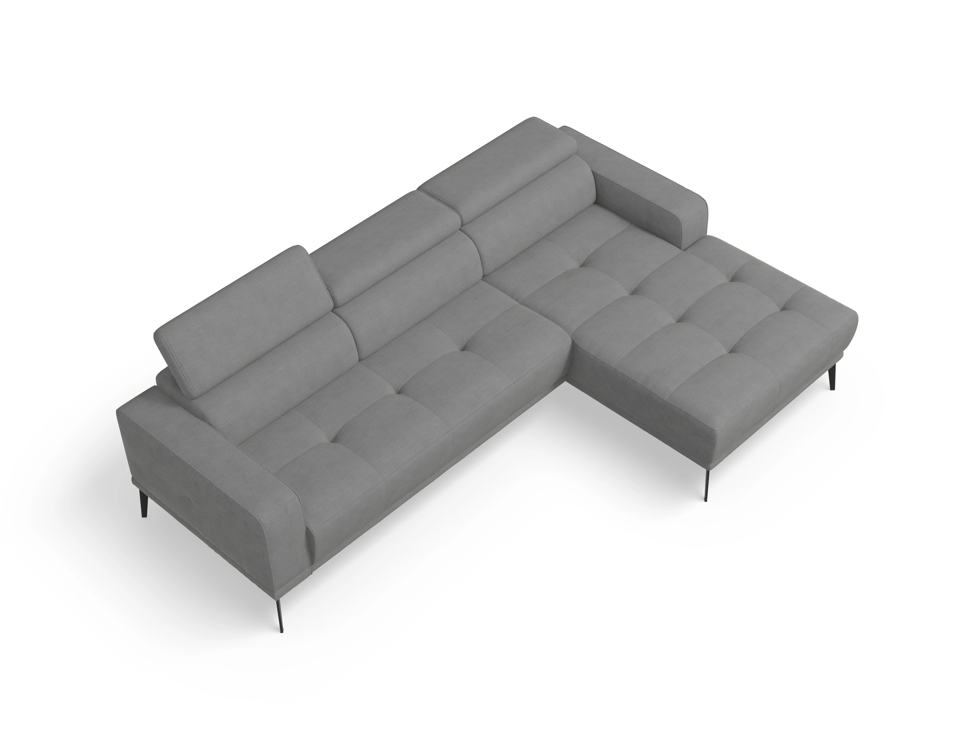 Ansicht des Produktes Marco Ecksofa rechts Abschluss offen in Stoff Grau