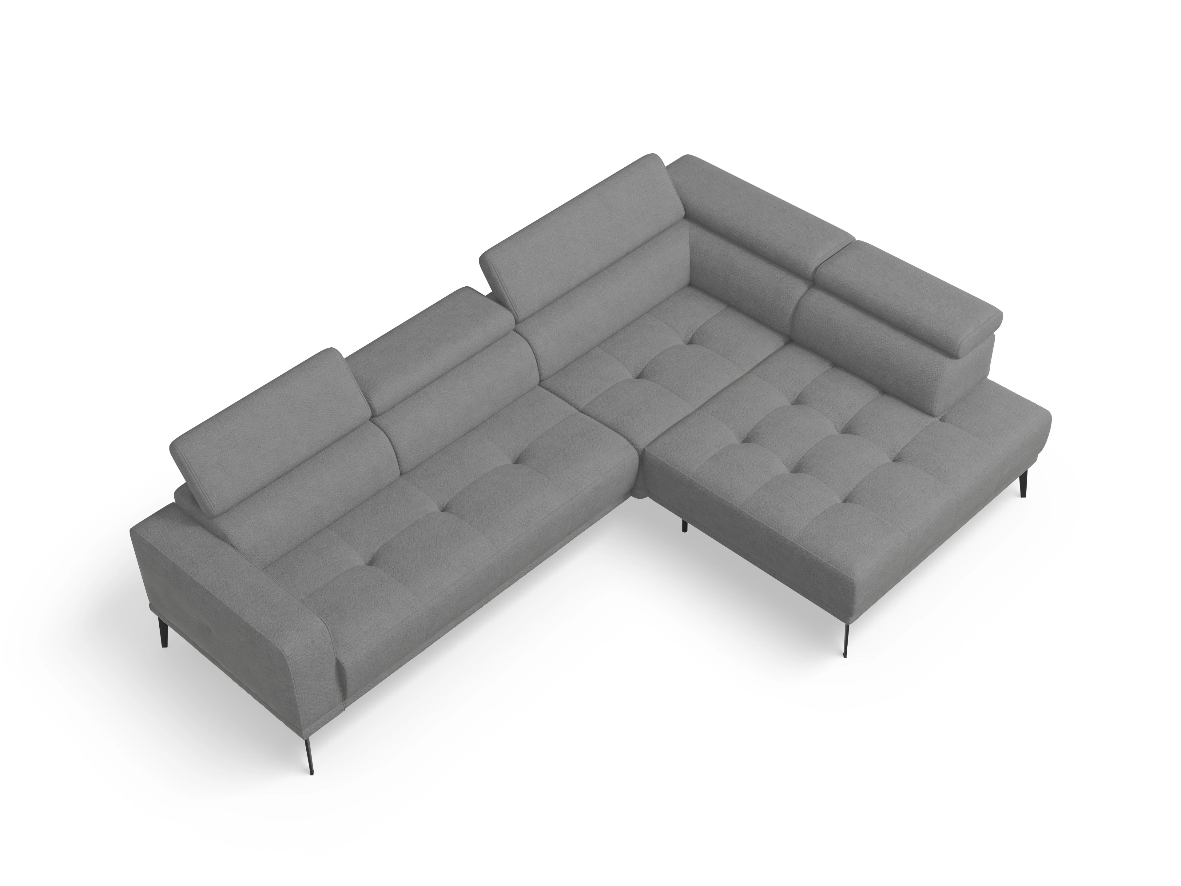 Ansicht des Produktes Marco Ecksofa rechts Abschluss offen in Stoff Grau