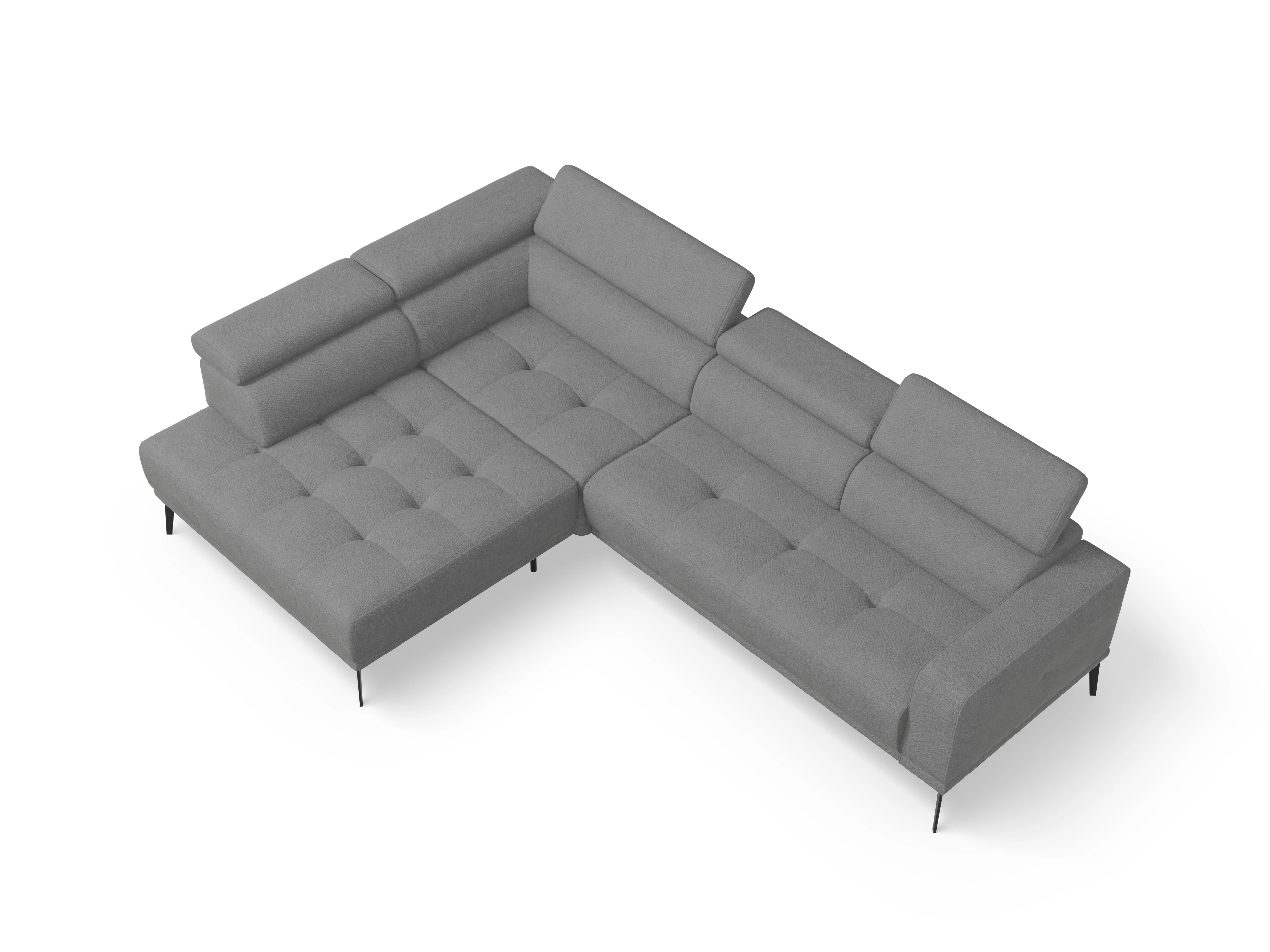 Ansicht des Produktes Marco Ecksofa links Abschluss offen in Stoff Grau