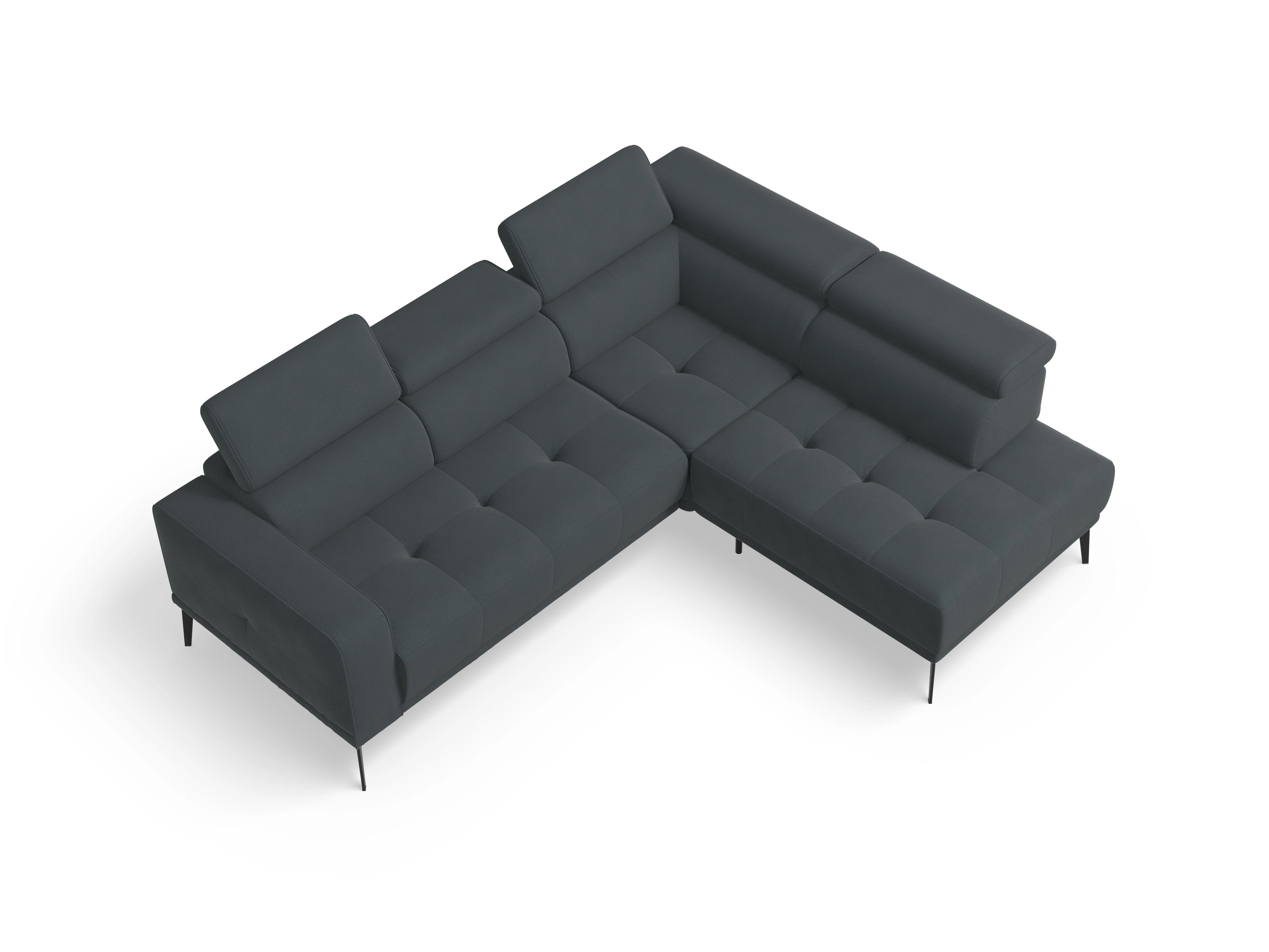 Ansicht des Produktes Marco Ecksofa rechts Abschluss offen in Stoff Grau