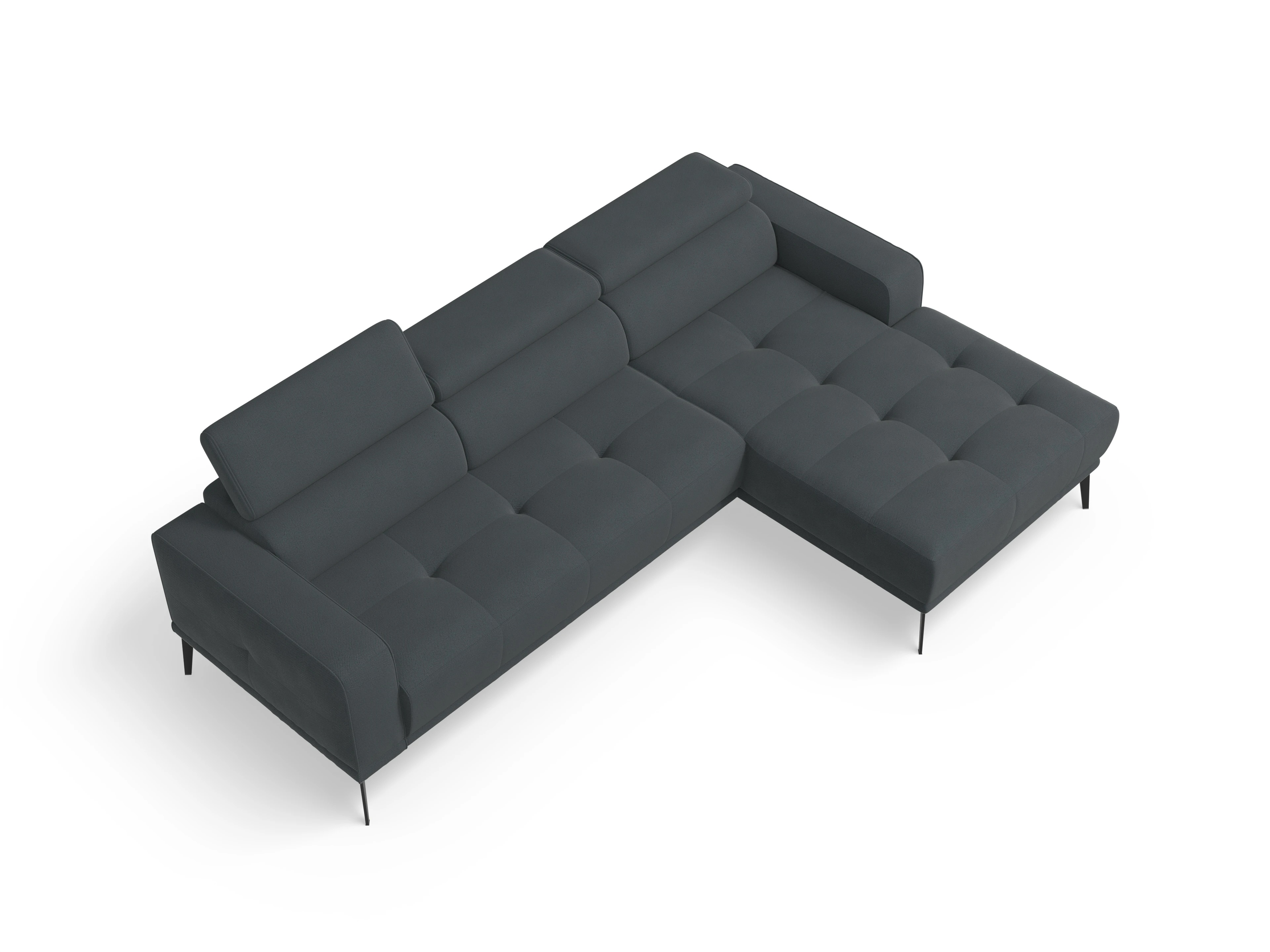 Ansicht des Produktes Marco Ecksofa rechts Abschluss offen in Stoff Grau