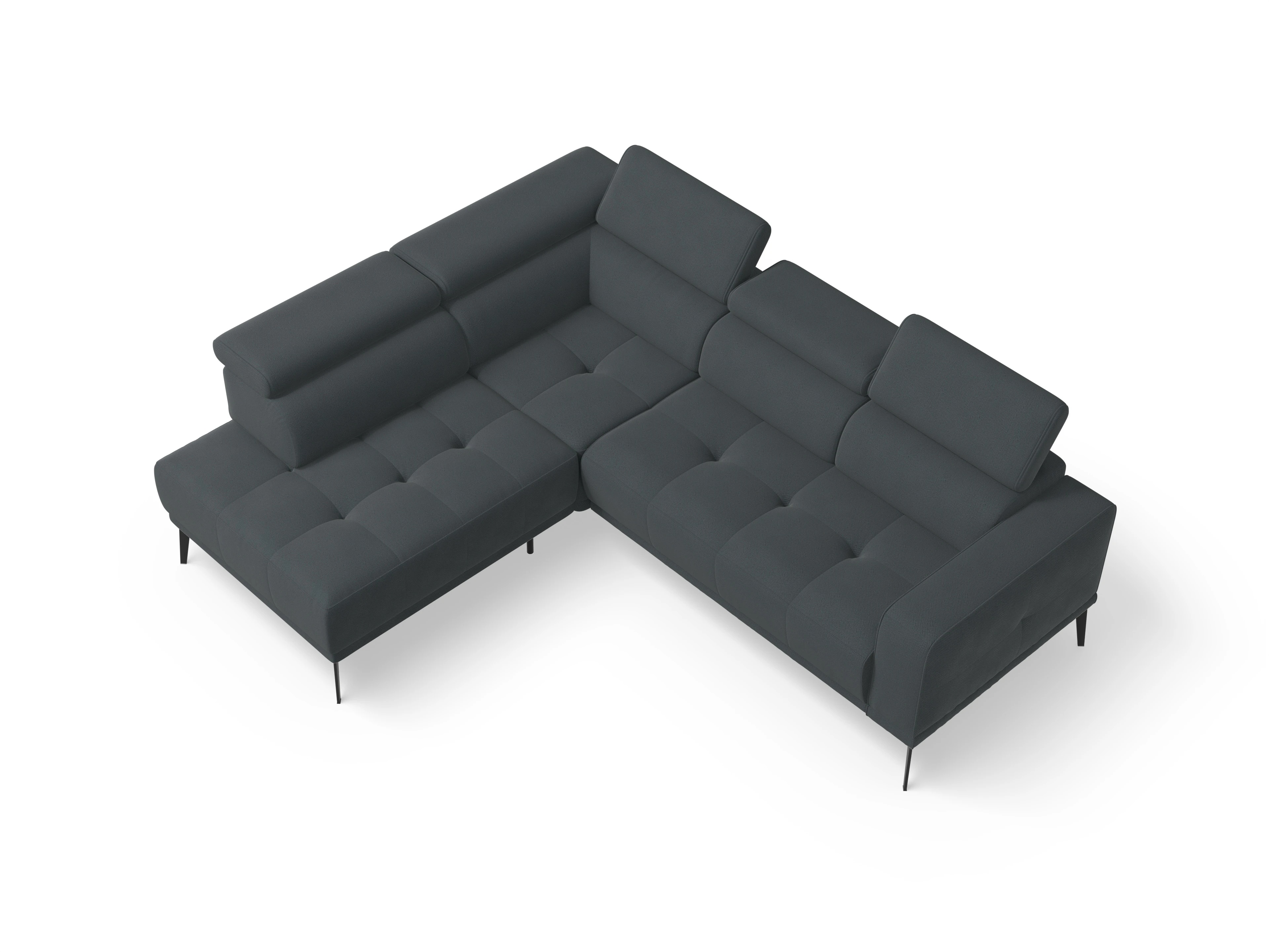 Ansicht des Produktes Marco Ecksofa links Abschluss offen in Stoff Grau