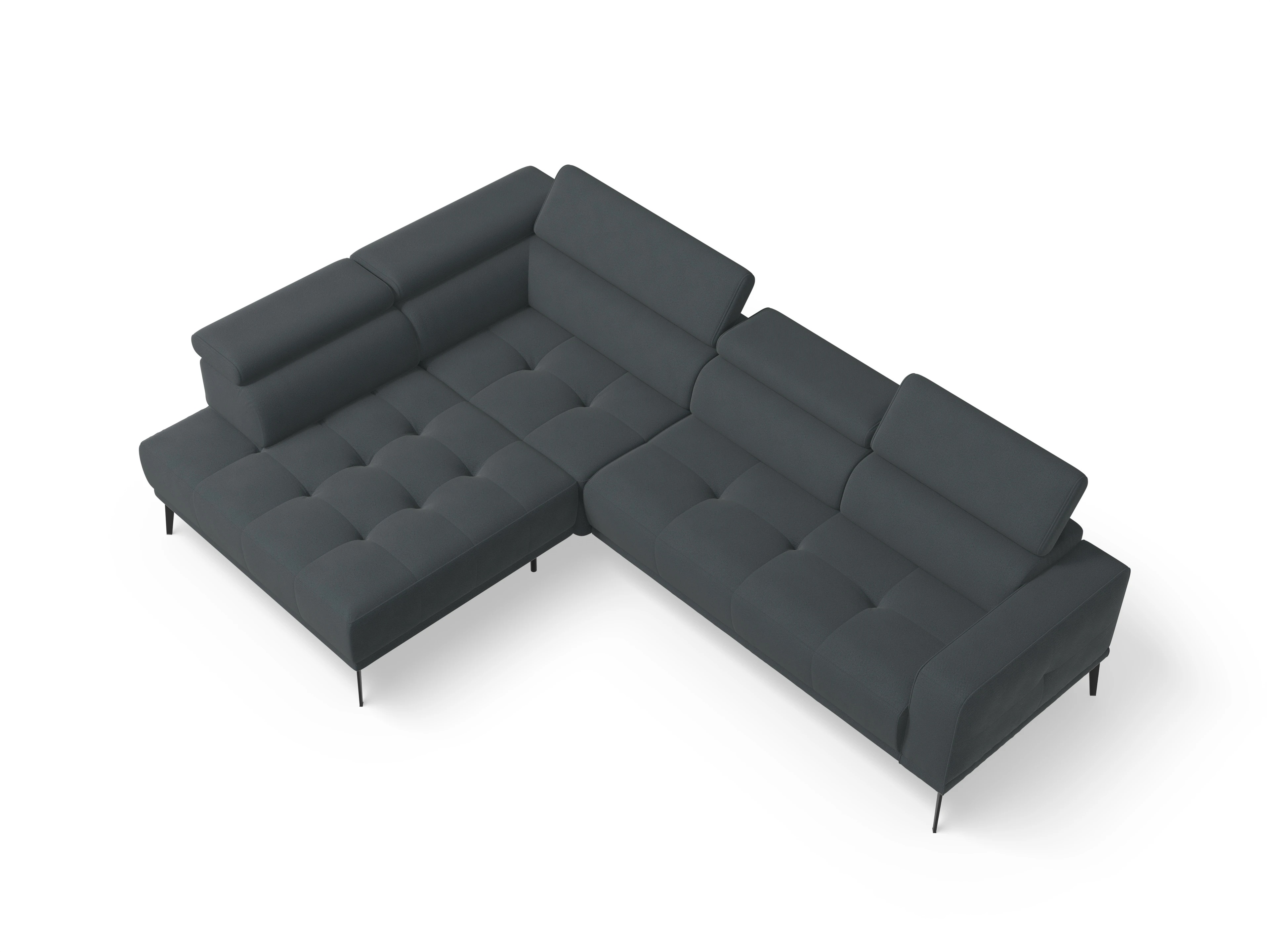 Ansicht des Produktes Marco Ecksofa links Abschluss offen in Stoff Grau