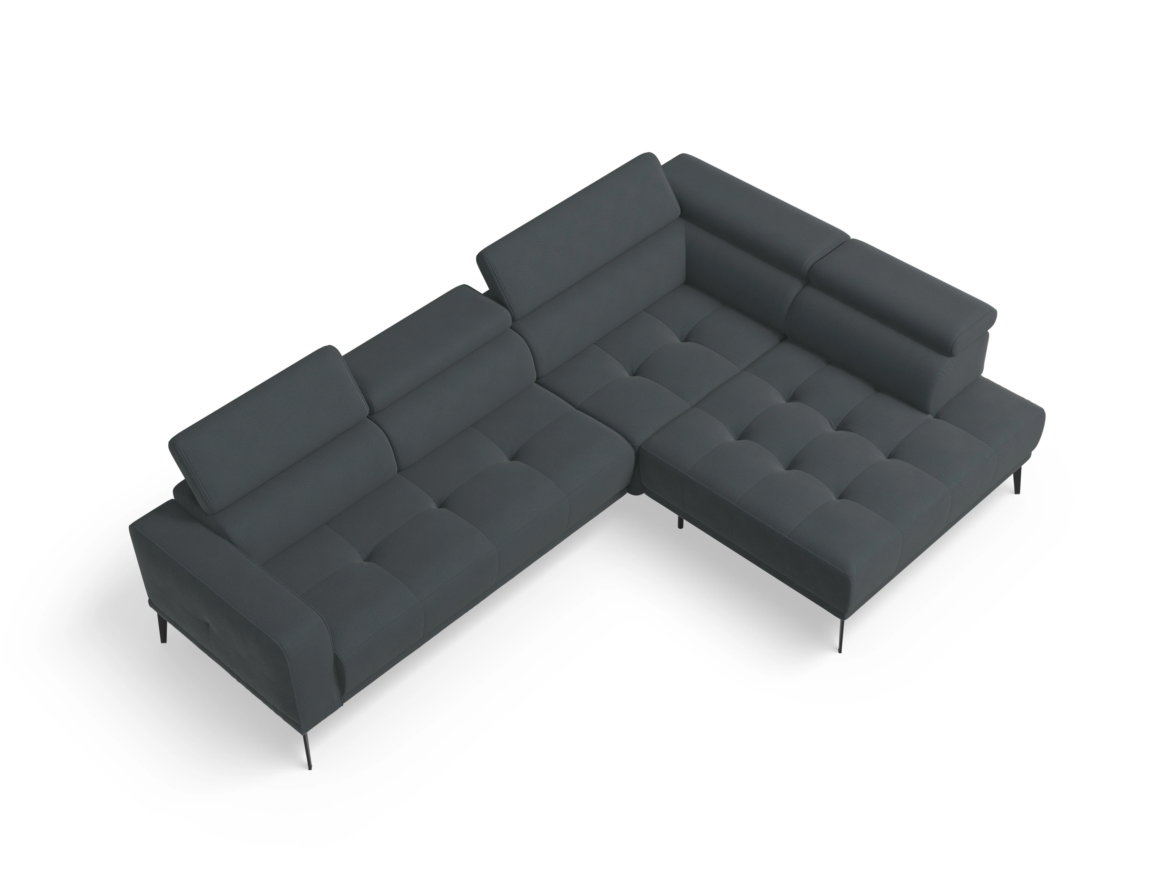 Ansicht des Produktes Marco Ecksofa rechts Abschluss offen in Stoff Grau