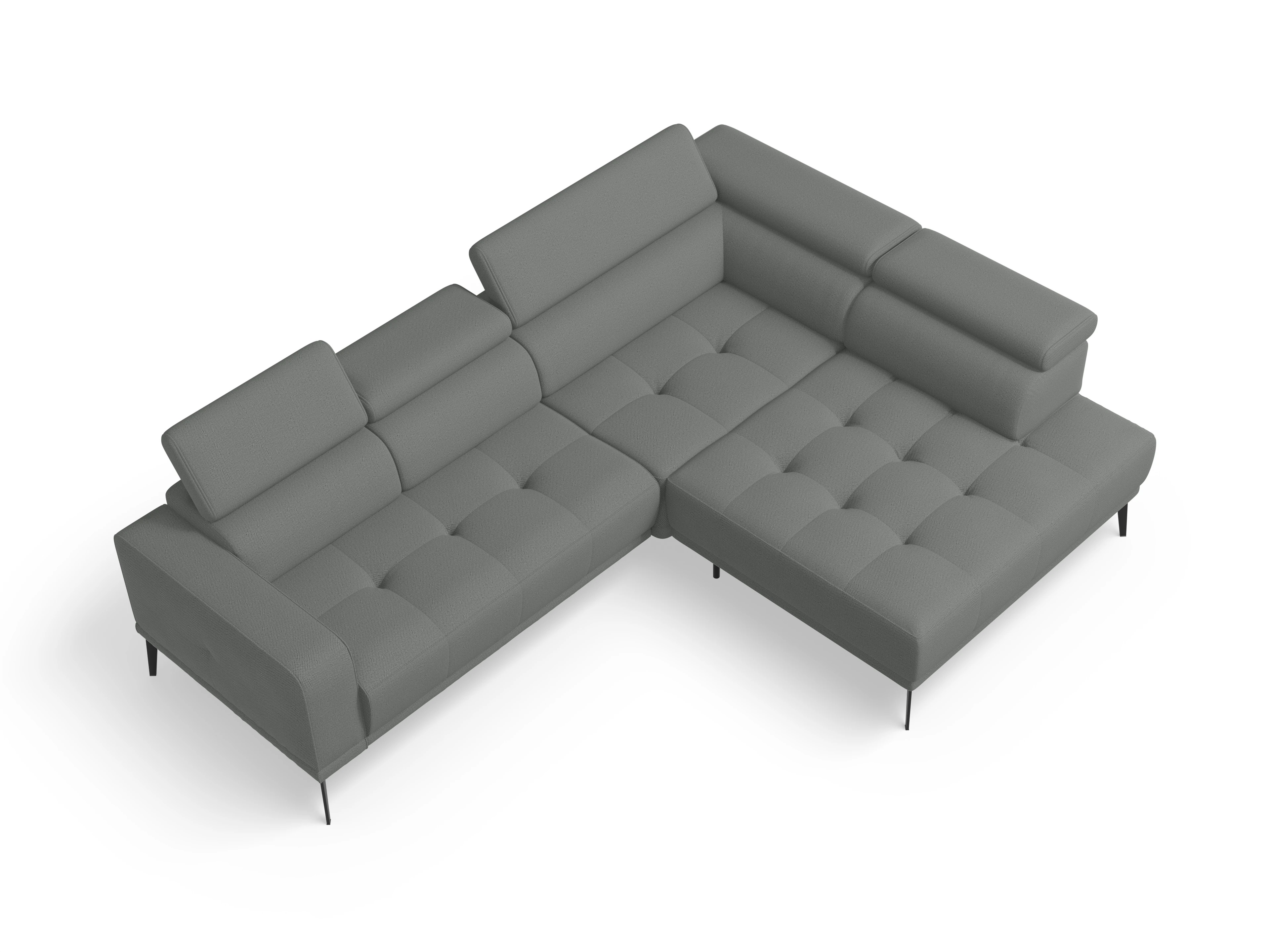 Ansicht des Produktes Marco Ecksofa rechts Abschluss offen in Stoff Grau
