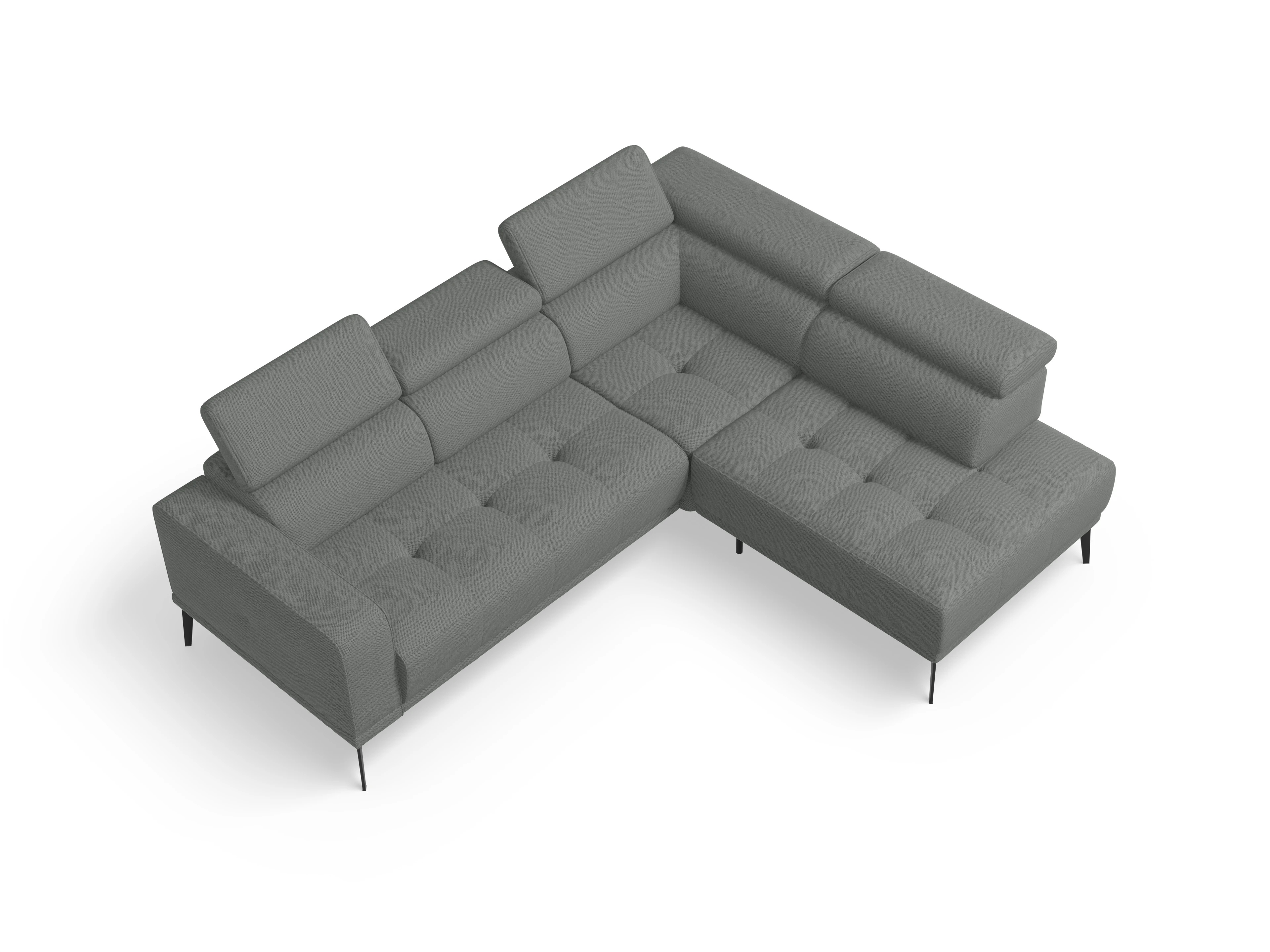 Ansicht des Produktes Marco Ecksofa rechts Abschluss offen in Stoff Grau