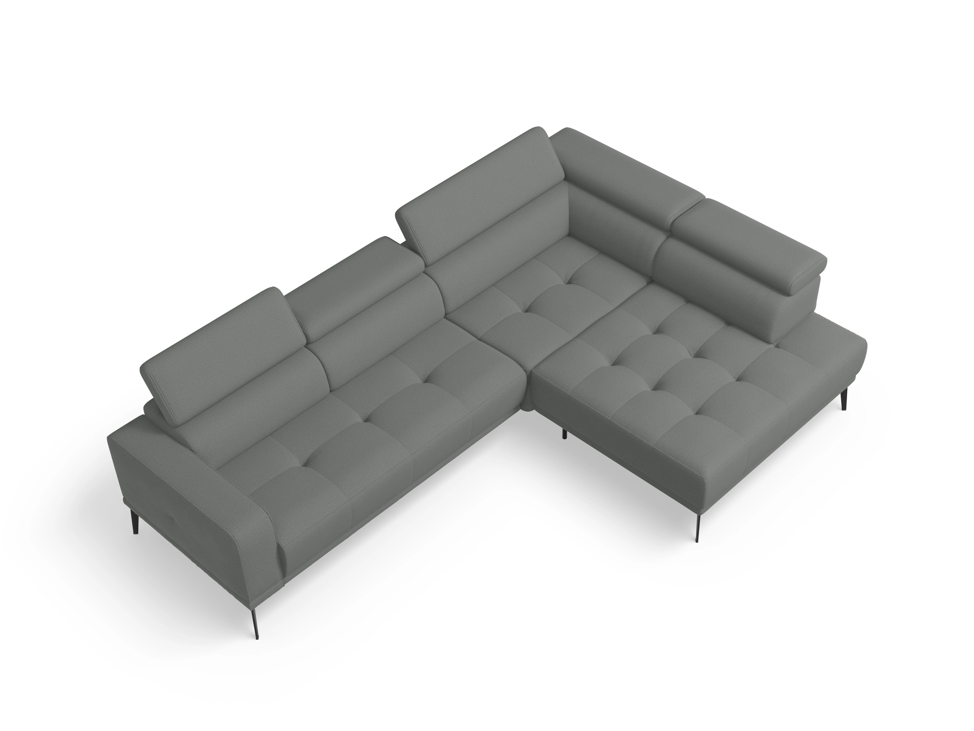 Ansicht des Produktes Marco Ecksofa rechts Abschluss offen in Stoff Grau