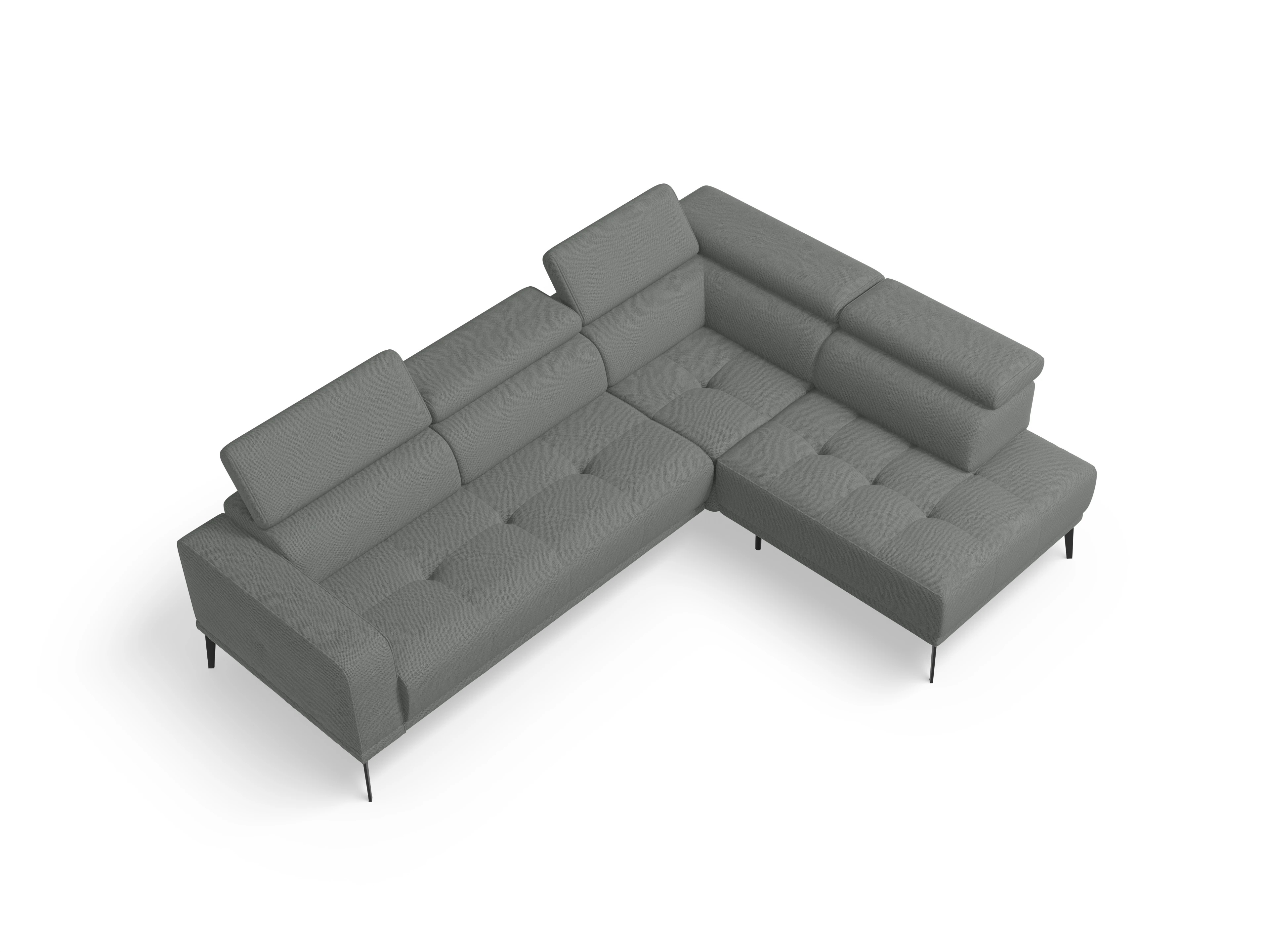 Ansicht des Produktes Marco Ecksofa rechts Abschluss offen in Stoff Grau