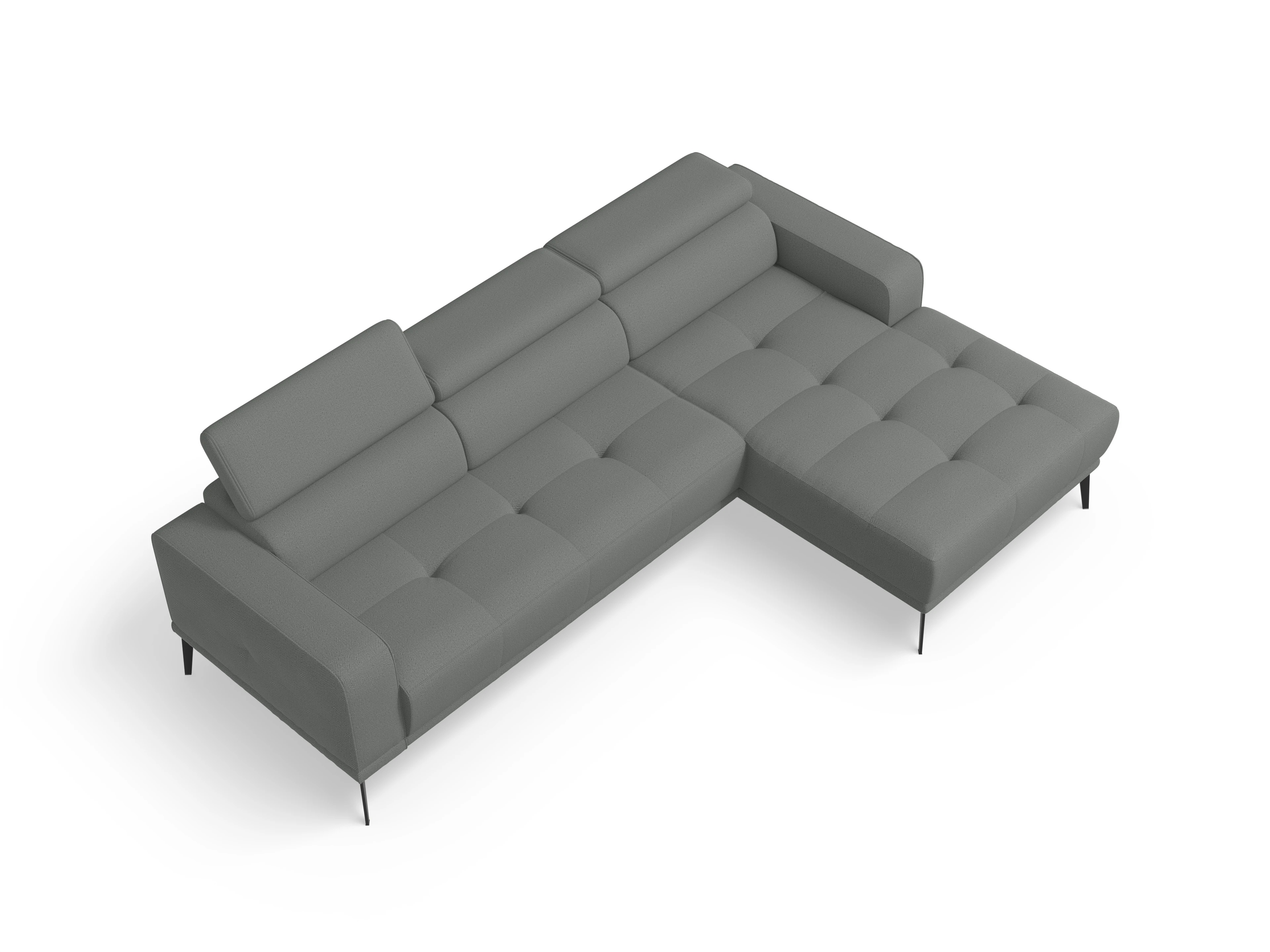 Ansicht des Produktes Marco Ecksofa rechts Abschluss offen in Stoff Grau