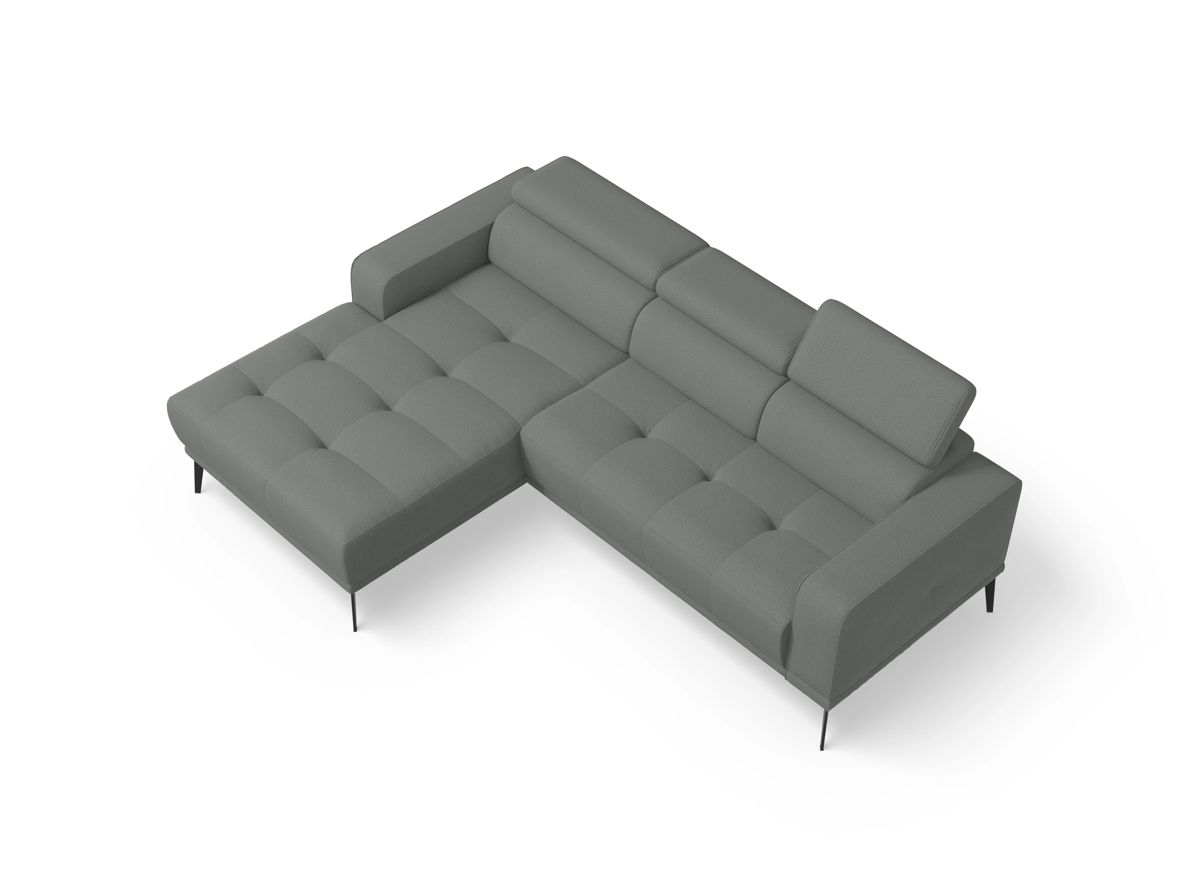 Marco LO Small L Ansicht des Produktes Marco Wohnlandschaft Armlehne rechts Abschluss offen links in Stoff Grau