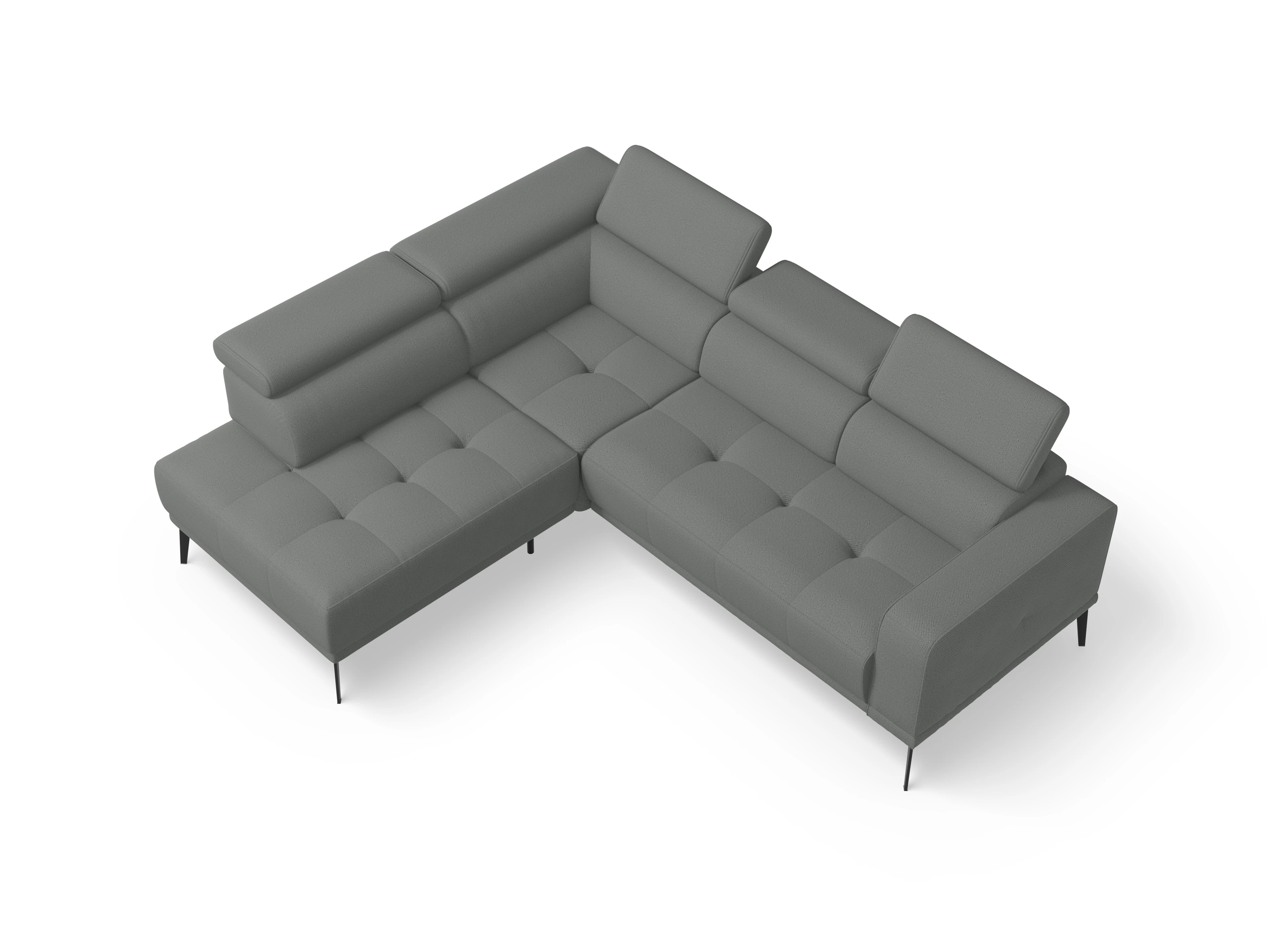 Ansicht des Produktes Marco Ecksofa links Abschluss offen in Stoff Grau