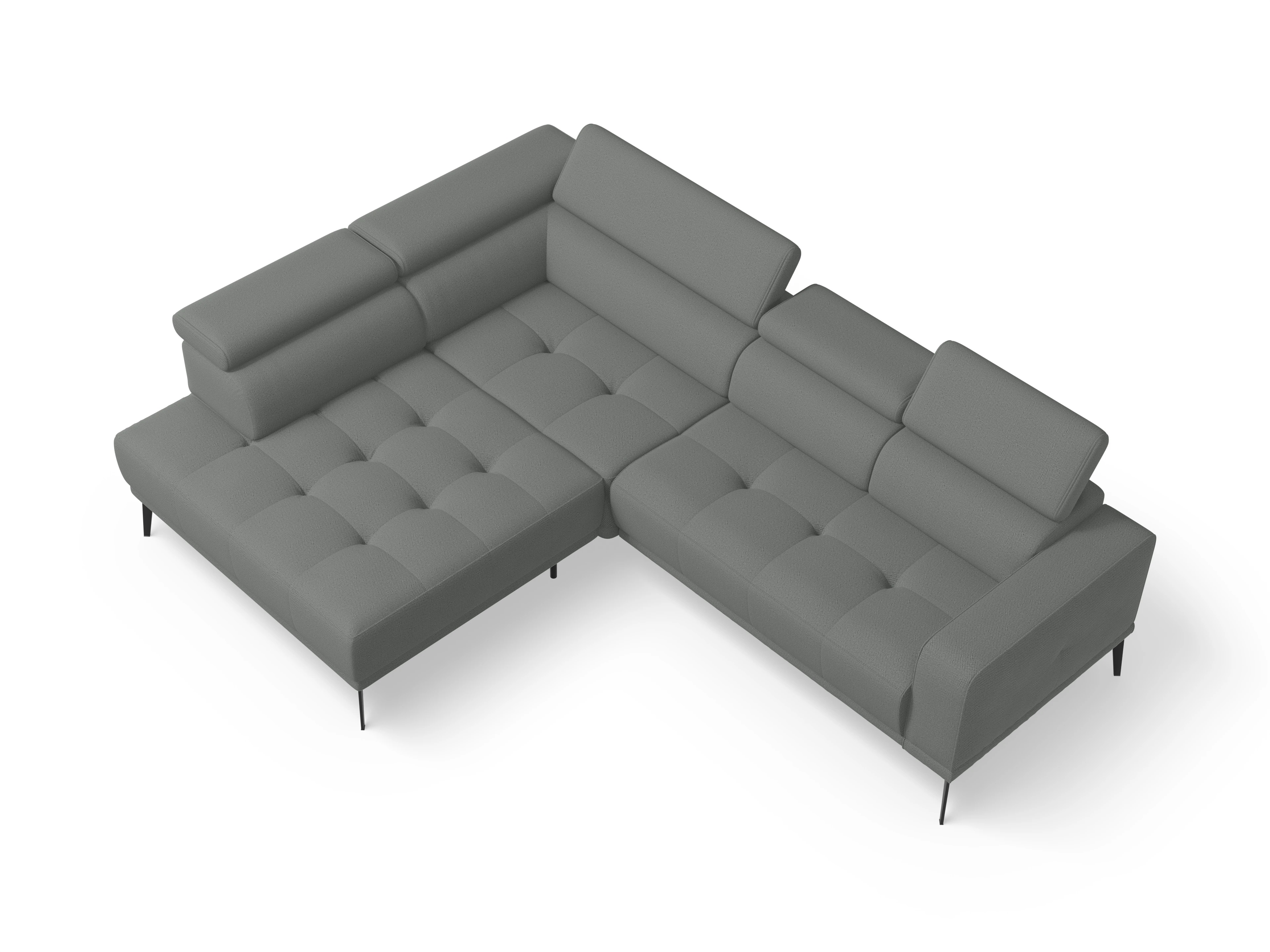 Marco Aho gr Small L Ansicht des Produktes Marco Ecksofa links Abschluss offen in Stoff Grau