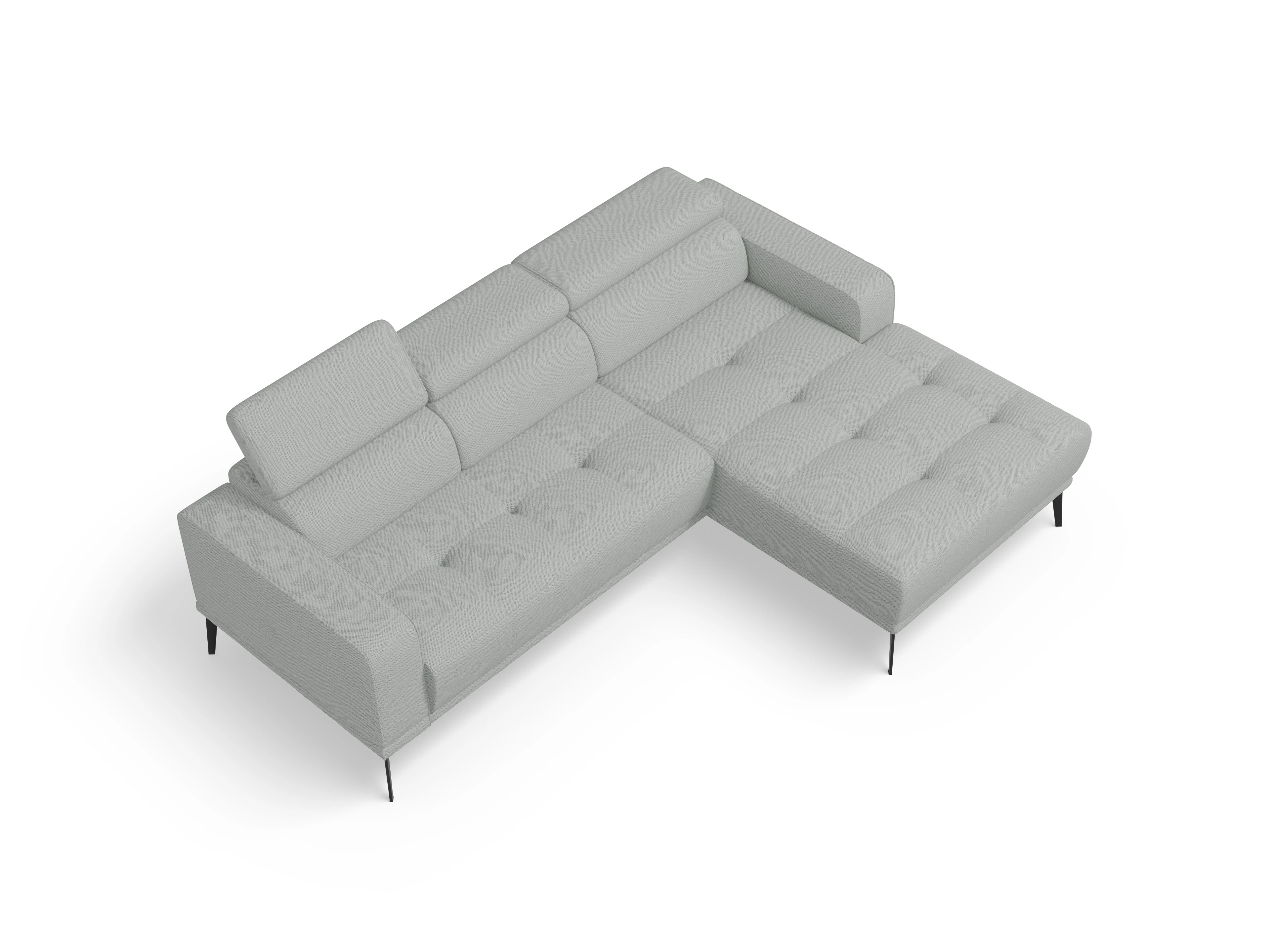 Ansicht des Produktes Marco Ecksofa rechts Abschluss offen in Stoff Grau