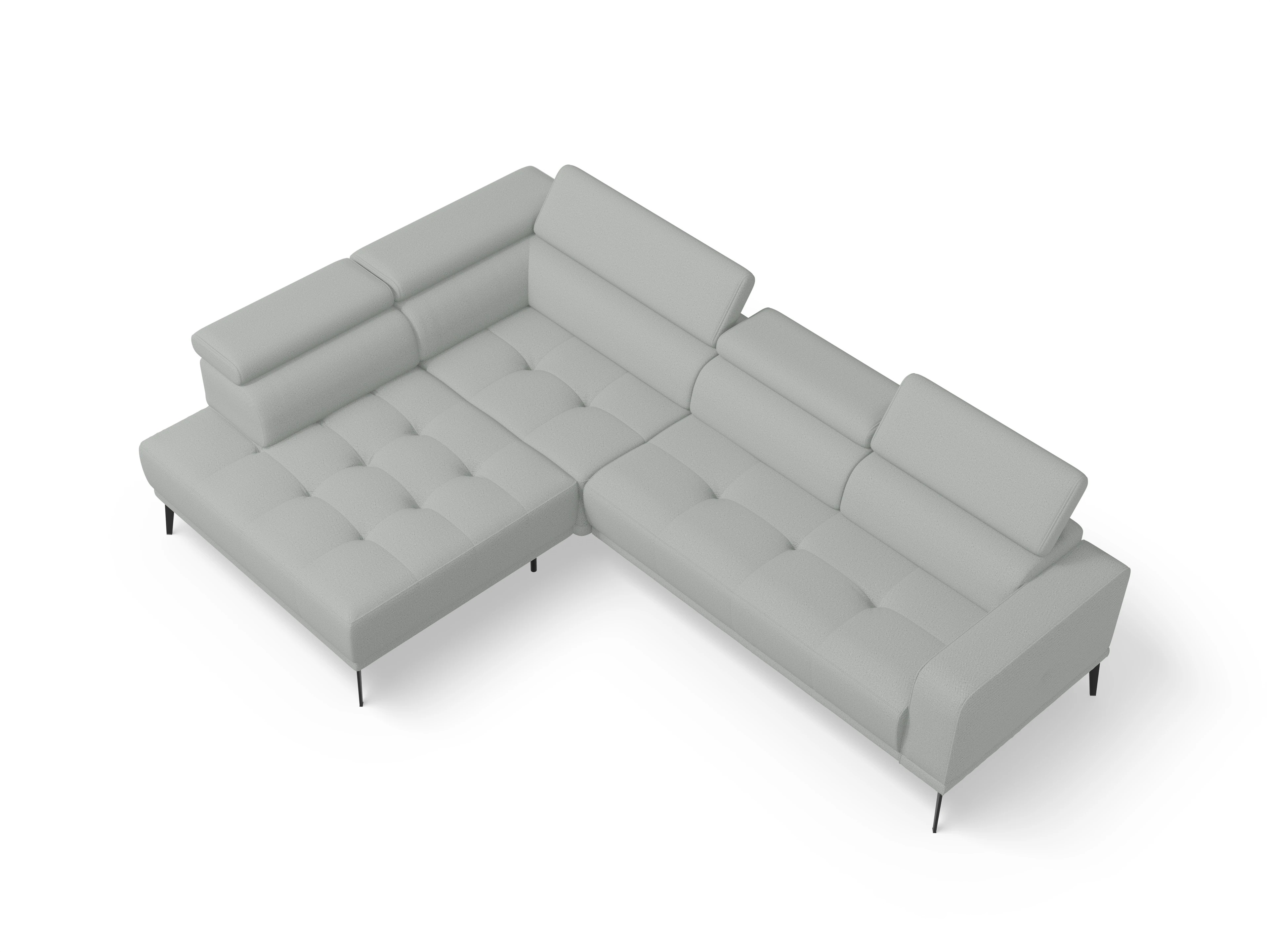 Ansicht des Produktes Marco Ecksofa links Abschluss offen in Stoff Grau