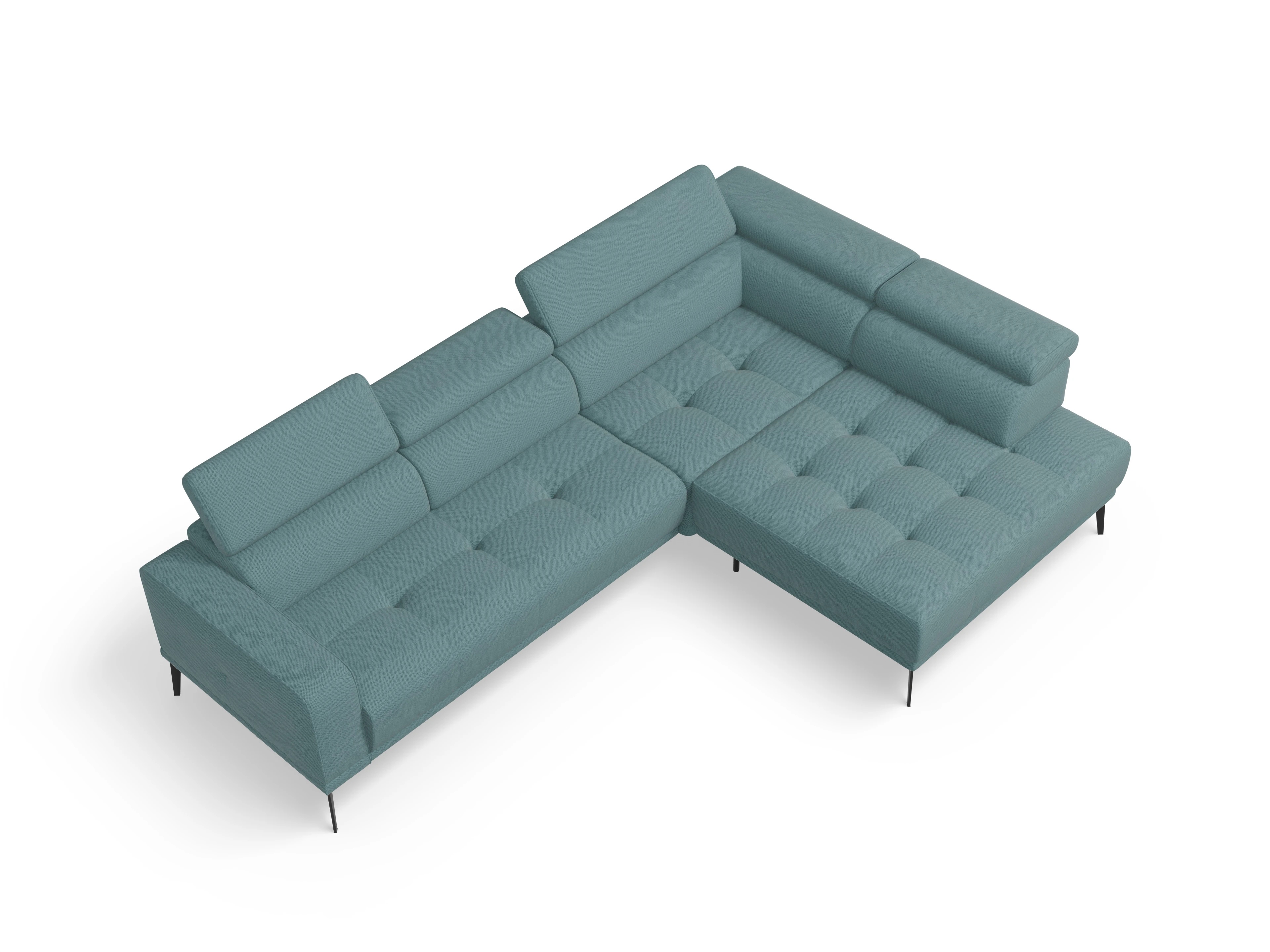 Ansicht des Produktes Marco Ecksofa rechts Abschluss offen in Stoff Blau