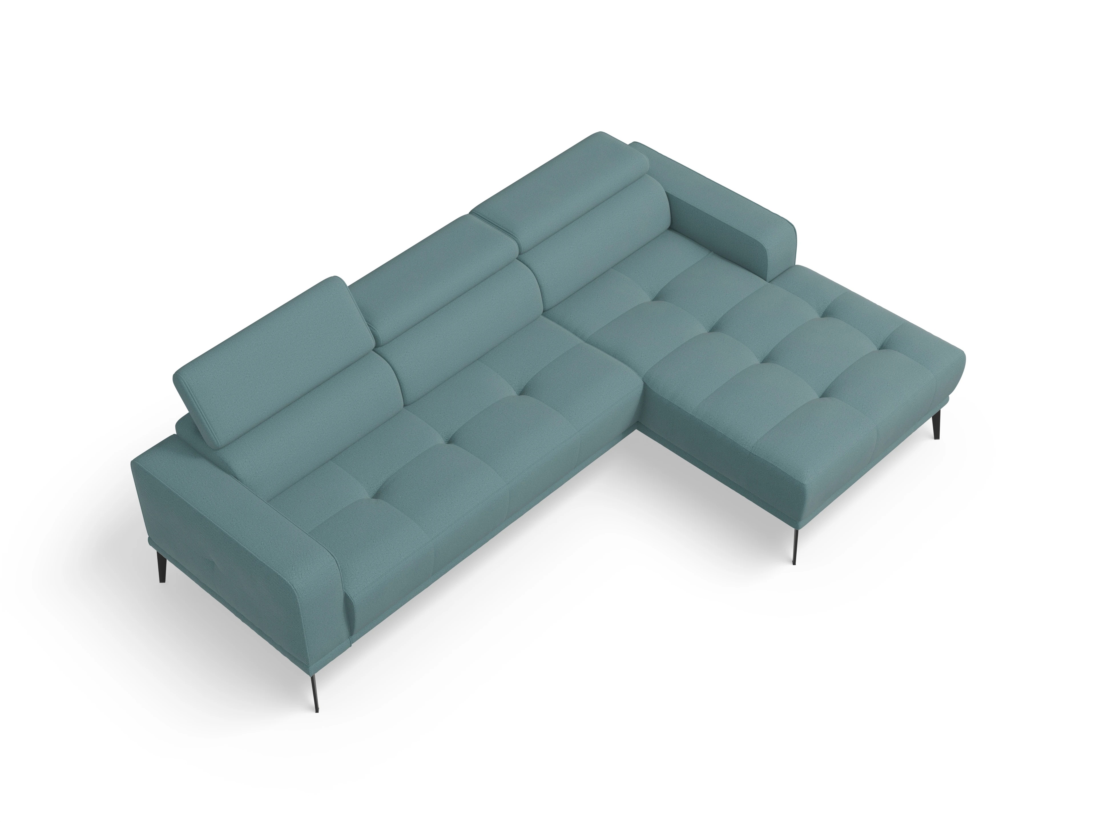 Ansicht des Produktes Marco Ecksofa rechts Abschluss offen in Stoff Blau