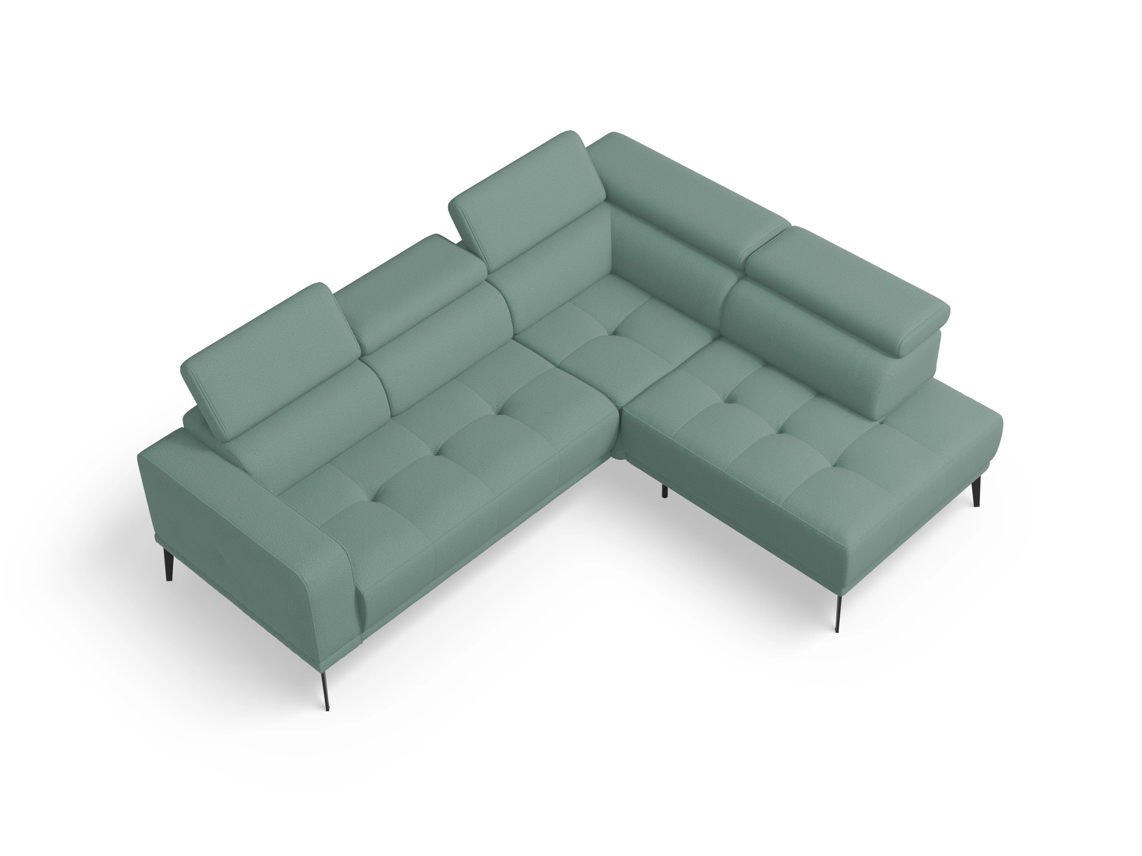 Ansicht des Produktes Marco Ecksofa rechts Abschluss offen in Stoff Blau