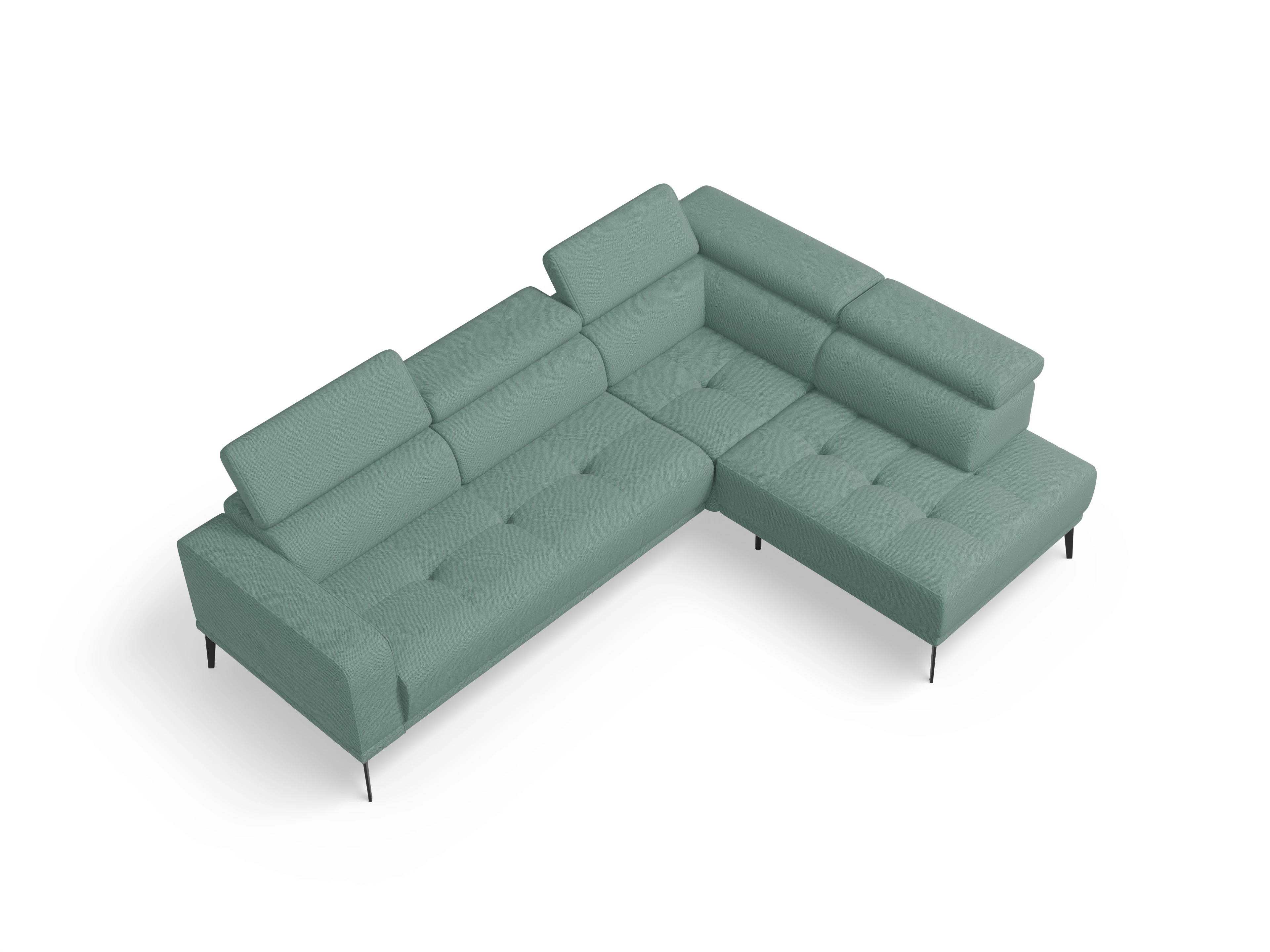 Ansicht des Produktes Marco Ecksofa rechts Abschluss offen in Stoff Blau
