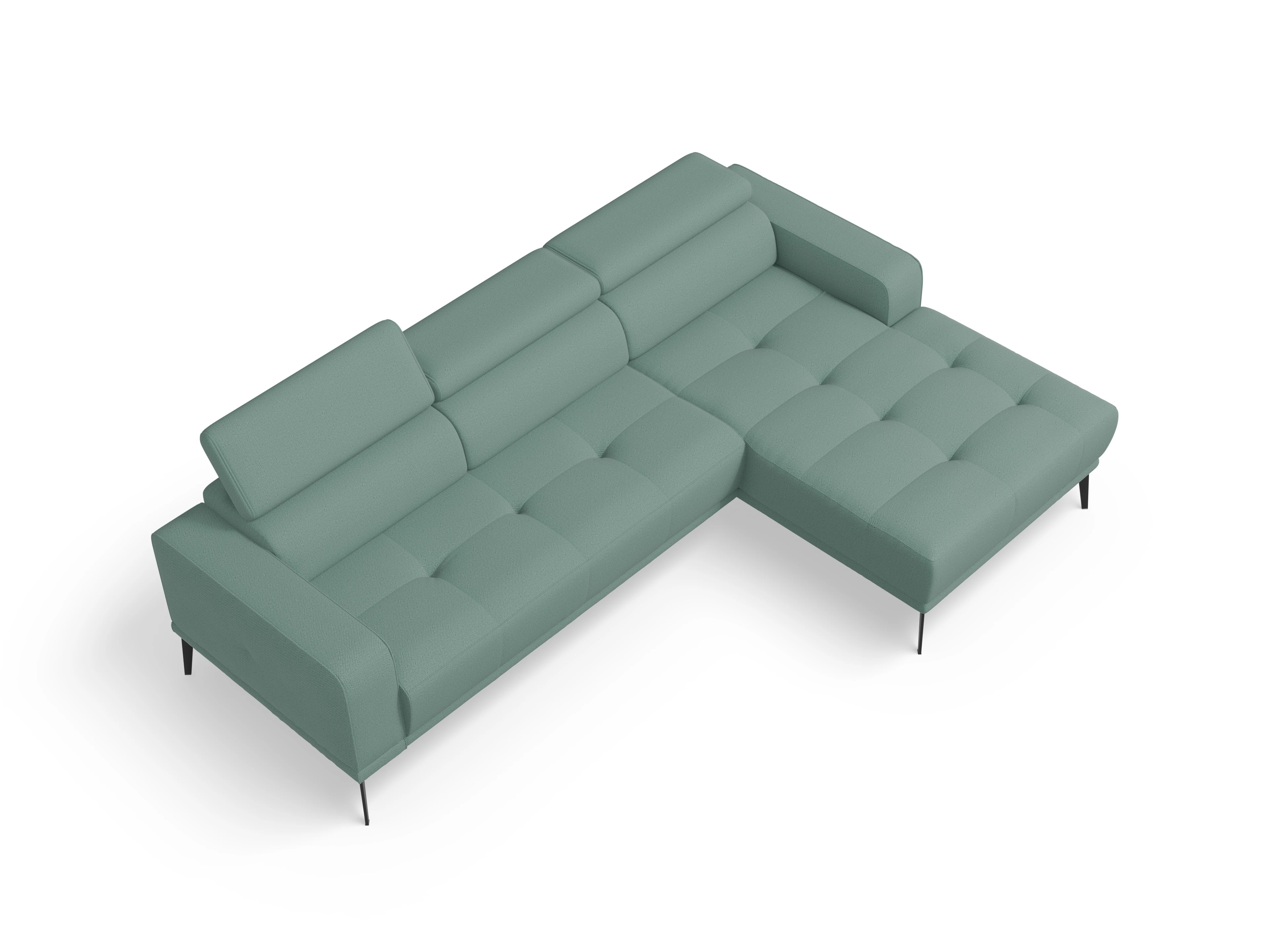 Ansicht des Produktes Marco Ecksofa rechts Abschluss offen in Stoff Blau