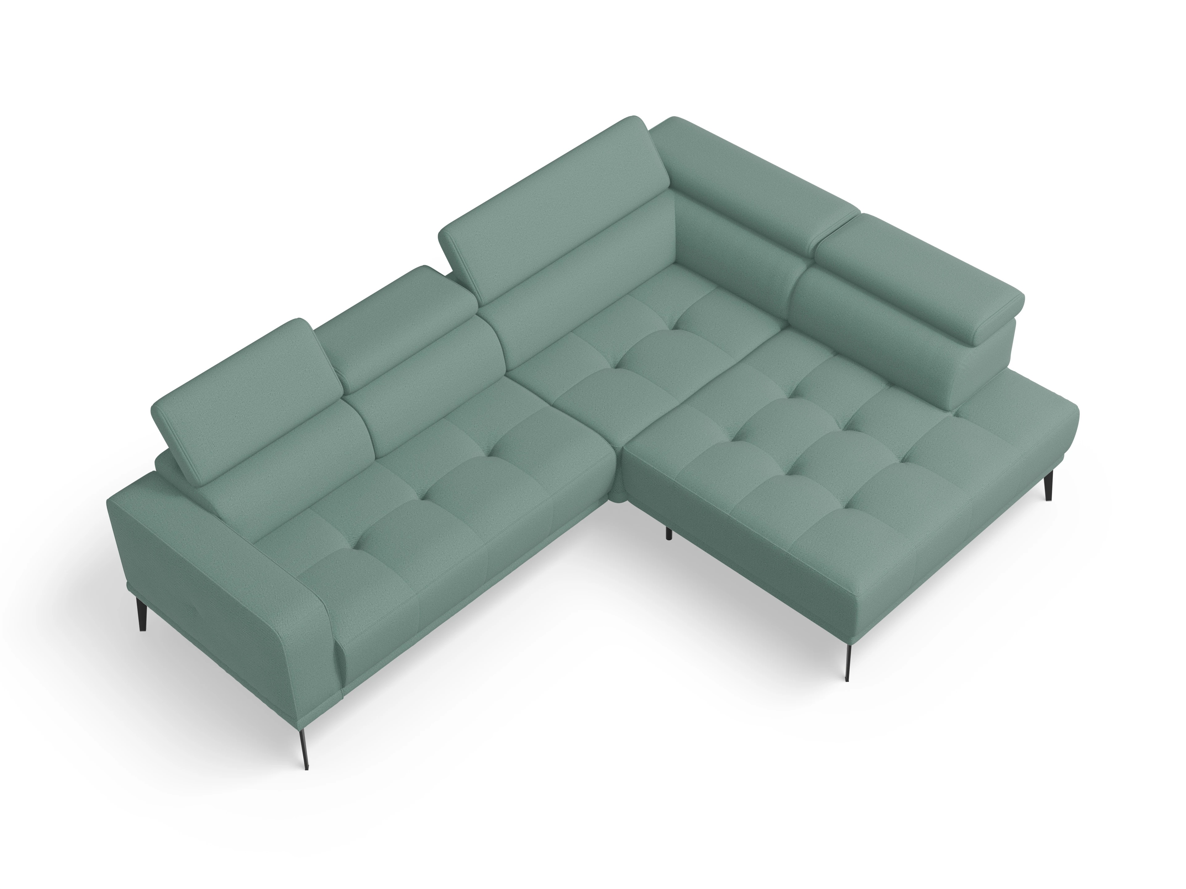 Marco Aho gr Small R (mit Funktionen) Ansicht des Produktes Marco Ecksofa rechts Abschluss offen in Stoff Blau