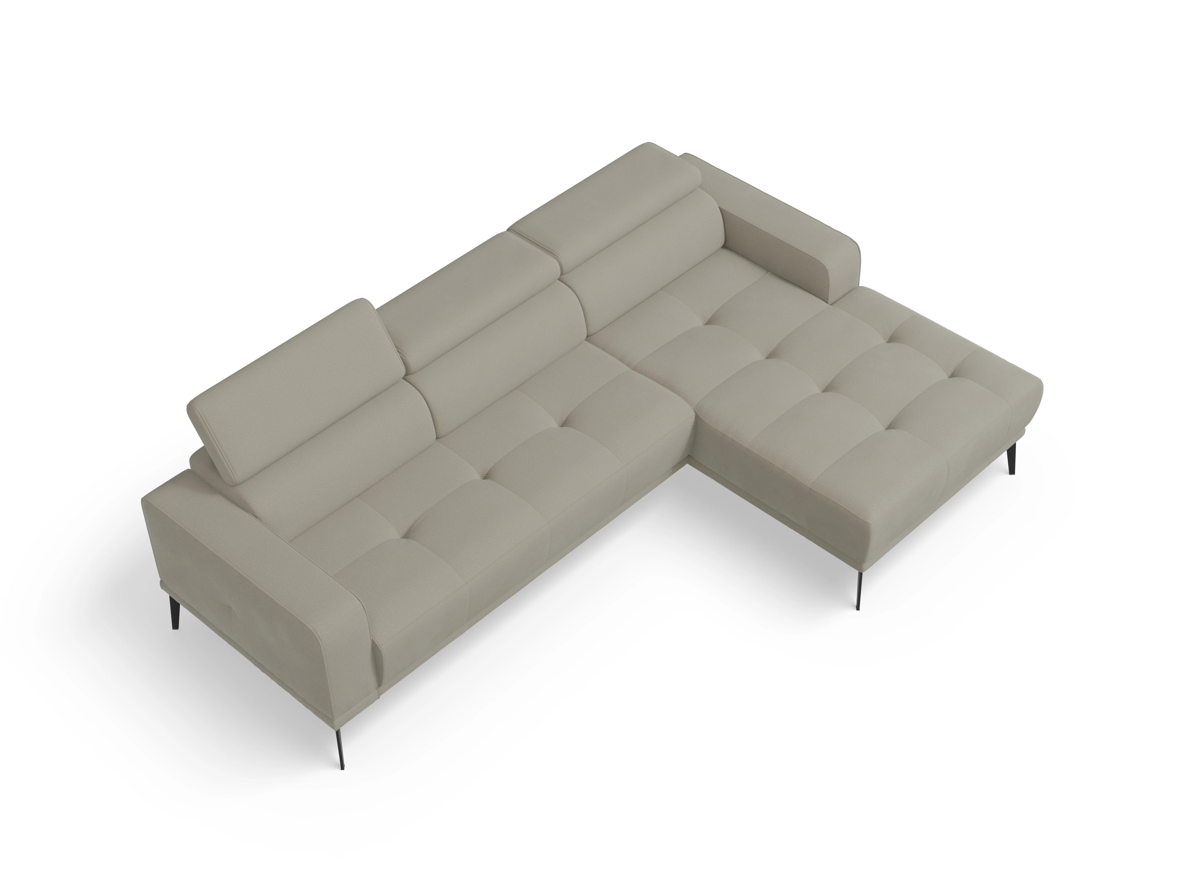 Ansicht des Produktes Marco Ecksofa rechts Abschluss offen in Stoff Braun