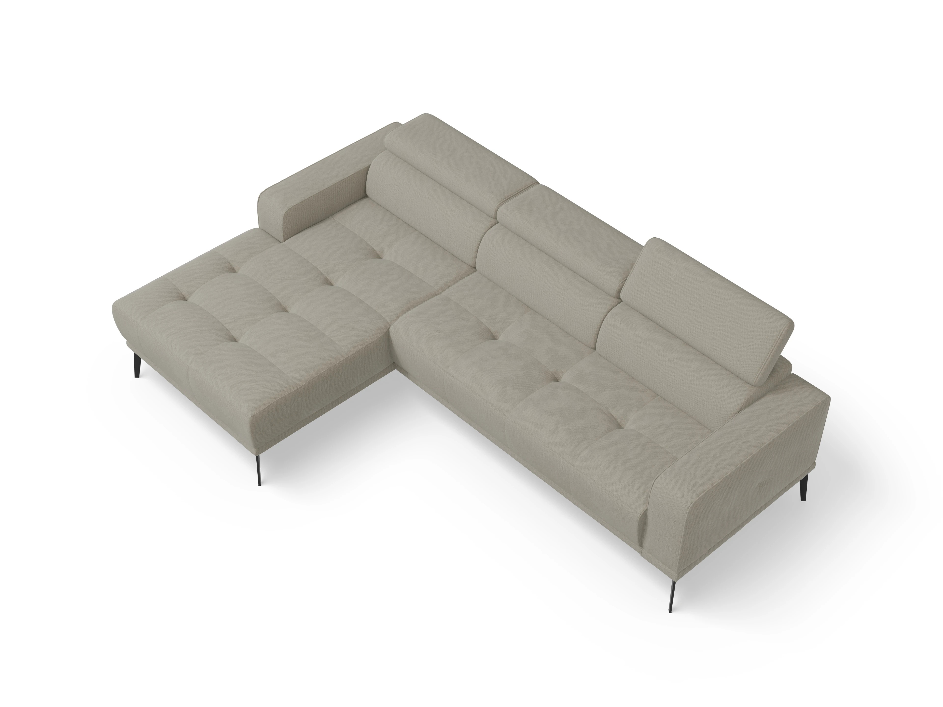 Marco LO Medium L Ansicht des Produktes Marco Ecksofa links Abschluss offen in Stoff Braun
