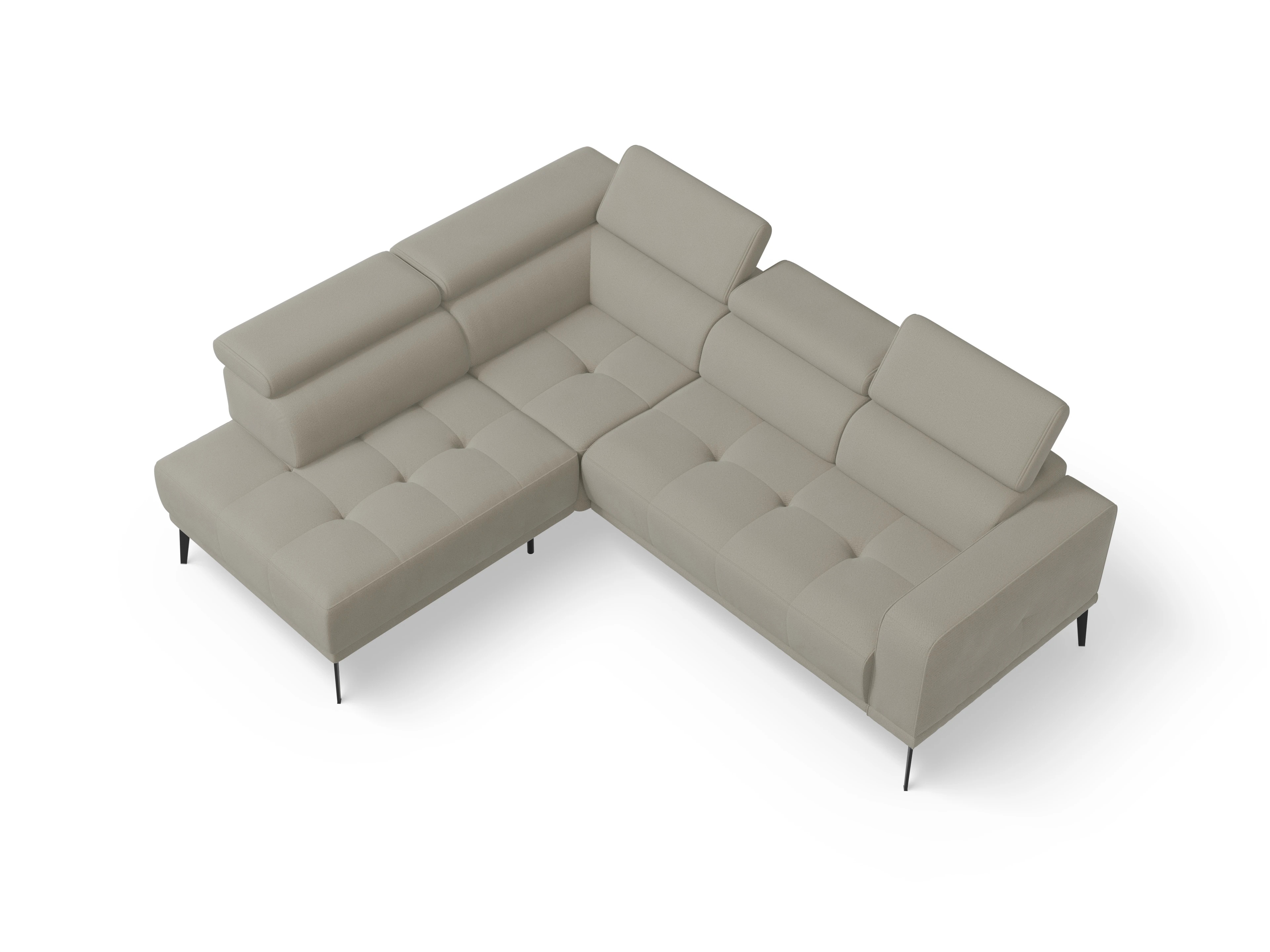 Ansicht des Produktes Marco Ecksofa links Abschluss offen in Stoff Braun