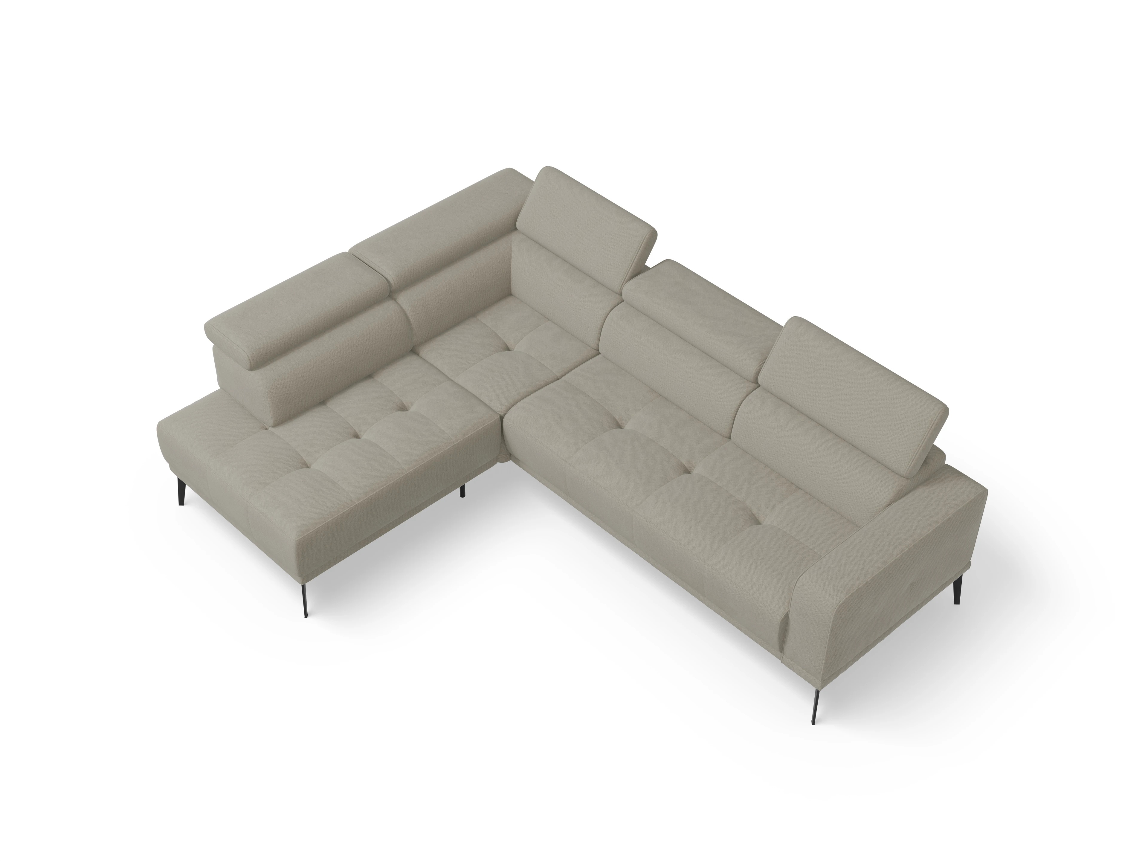 Ansicht des Produktes Marco Ecksofa links Abschluss offen in Stoff Braun