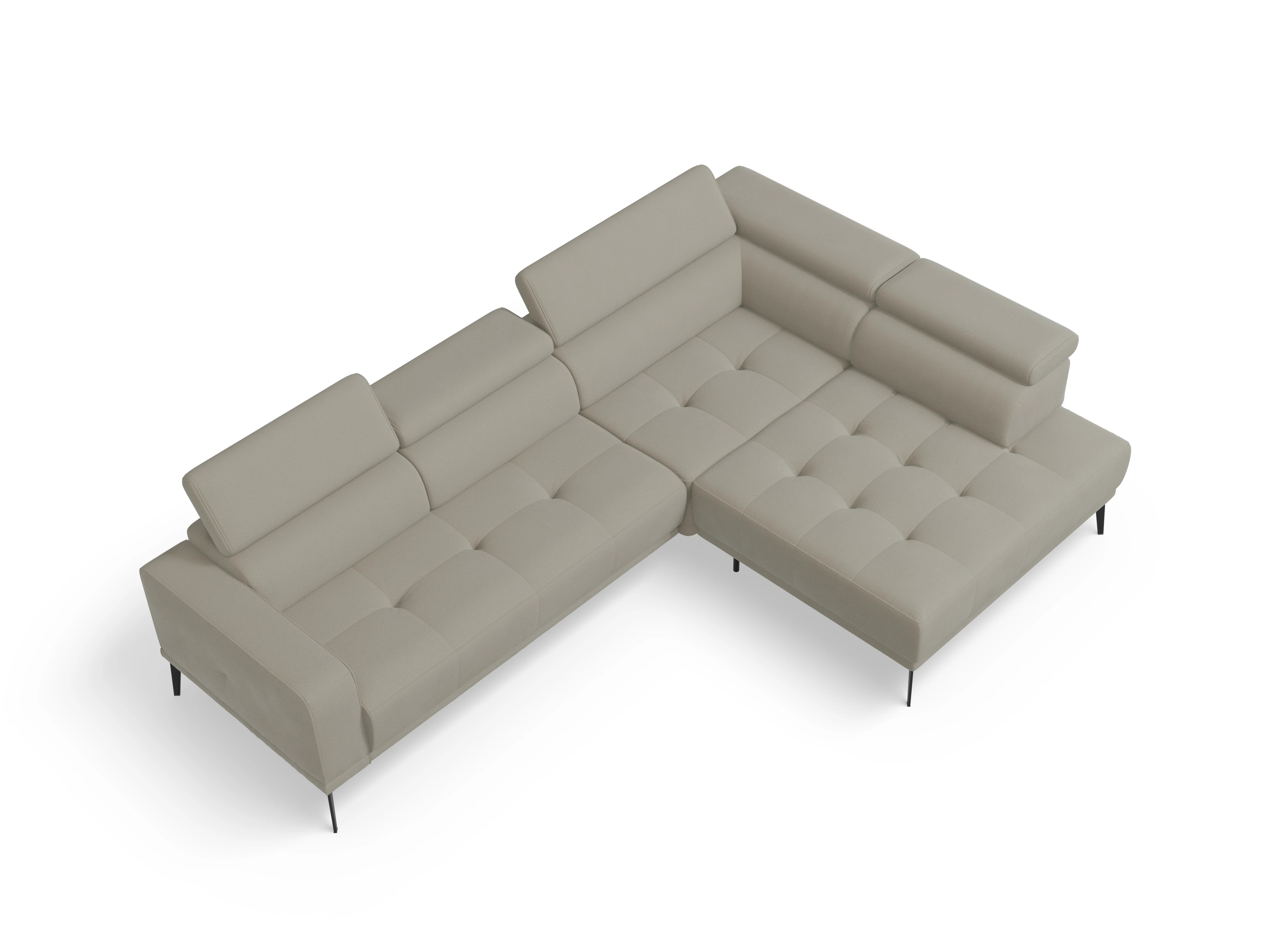 Ansicht des Produktes Marco Ecksofa rechts Abschluss offen in Stoff Braun