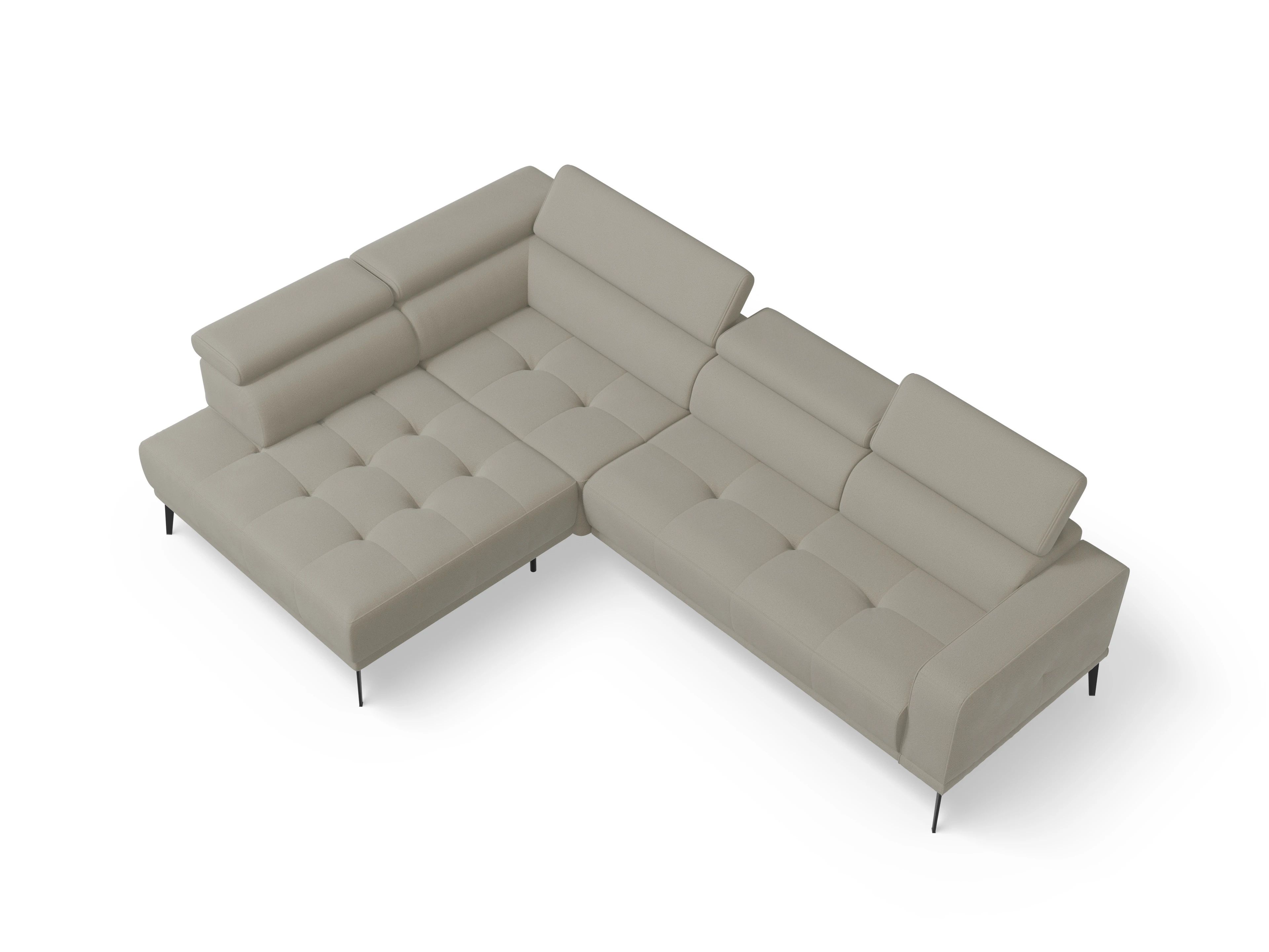 Marco Aho gr Medium L (mit Funktionen) Ansicht des Produktes Marco Ecksofa links Abschluss offen in Stoff Braun